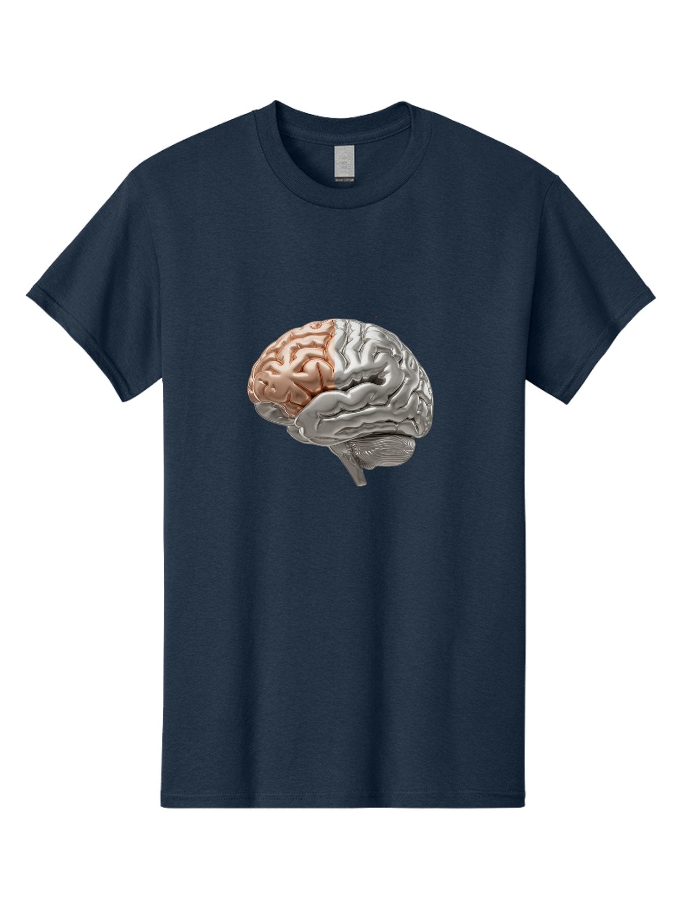 Human-Brain-6 Men'S Graphic Tee, 100% Cotton, Comfortable Casual Summer Wear, Machine Washable, Human Brain, Neuroscience, Cognitive Function, Brain Structure, Anatomy, Medical Illustration, Brain Scan, Neurological Study, Cognitive Psychology Baa844