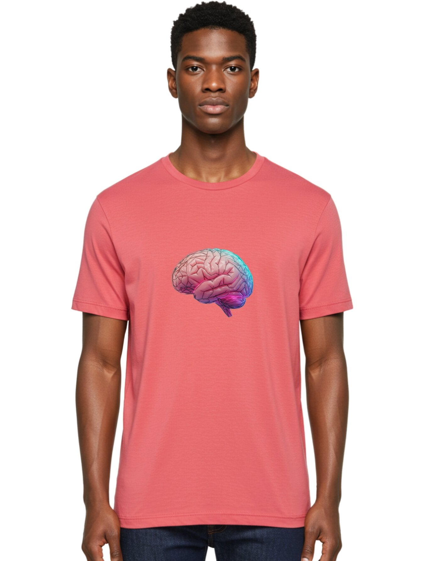Human-Brain-7 Men'S Graphic Tee, 100% Cotton, Comfortable Casual Summer Wear, Machine Washable, Human Brain Illustration, Brain Anatomy, Neuroscience, Cognitive Function, Detailed Rendering, Colorful Brain, 3D Model, Medical Art, Baa845 22