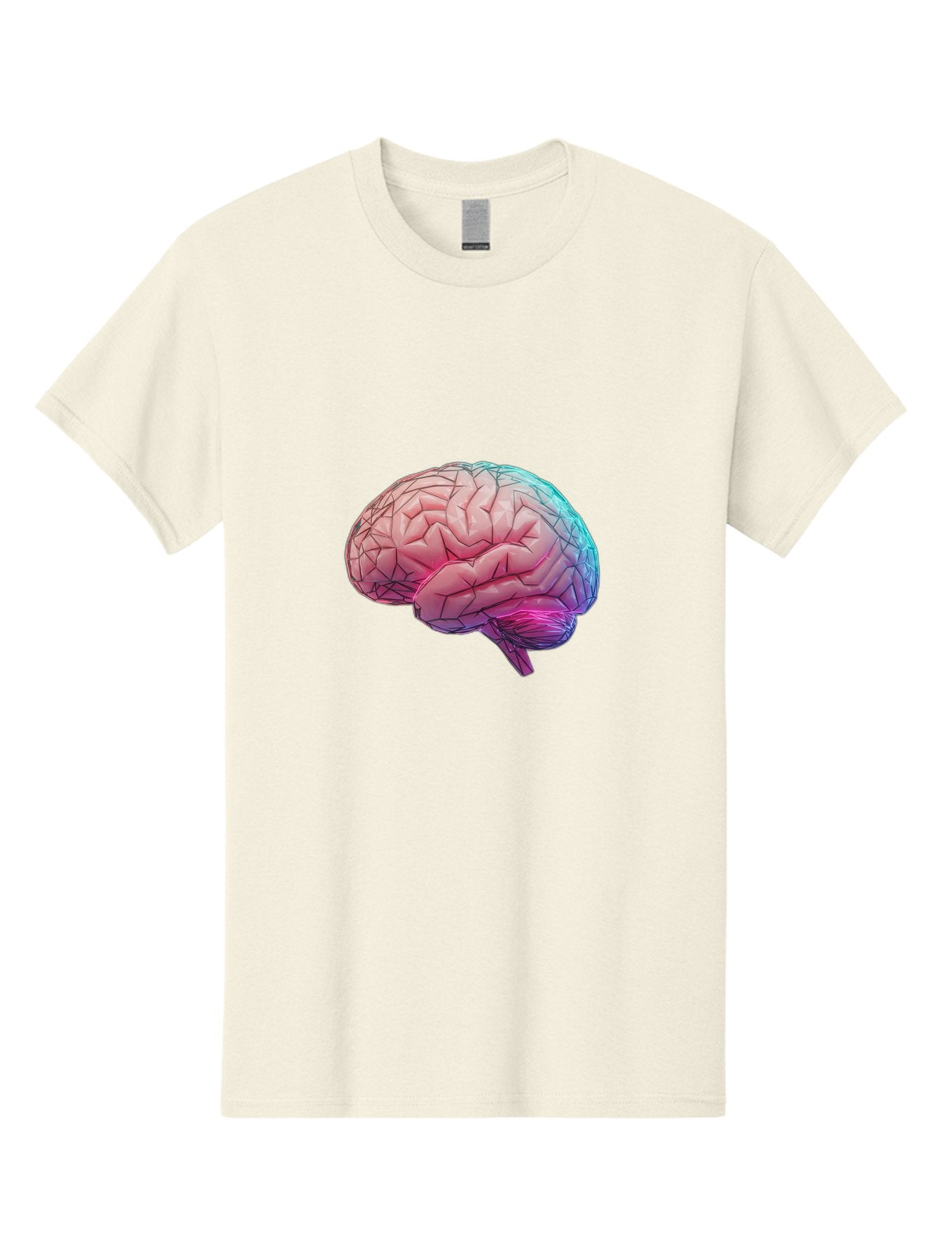 Human-Brain-7 Men'S Graphic Tee, 100% Cotton, Comfortable Casual Summer Wear, Machine Washable, Human Brain Illustration, Brain Anatomy, Neuroscience, Cognitive Function, Detailed Rendering, Colorful Brain, 3D Model, Medical Art, Baa845