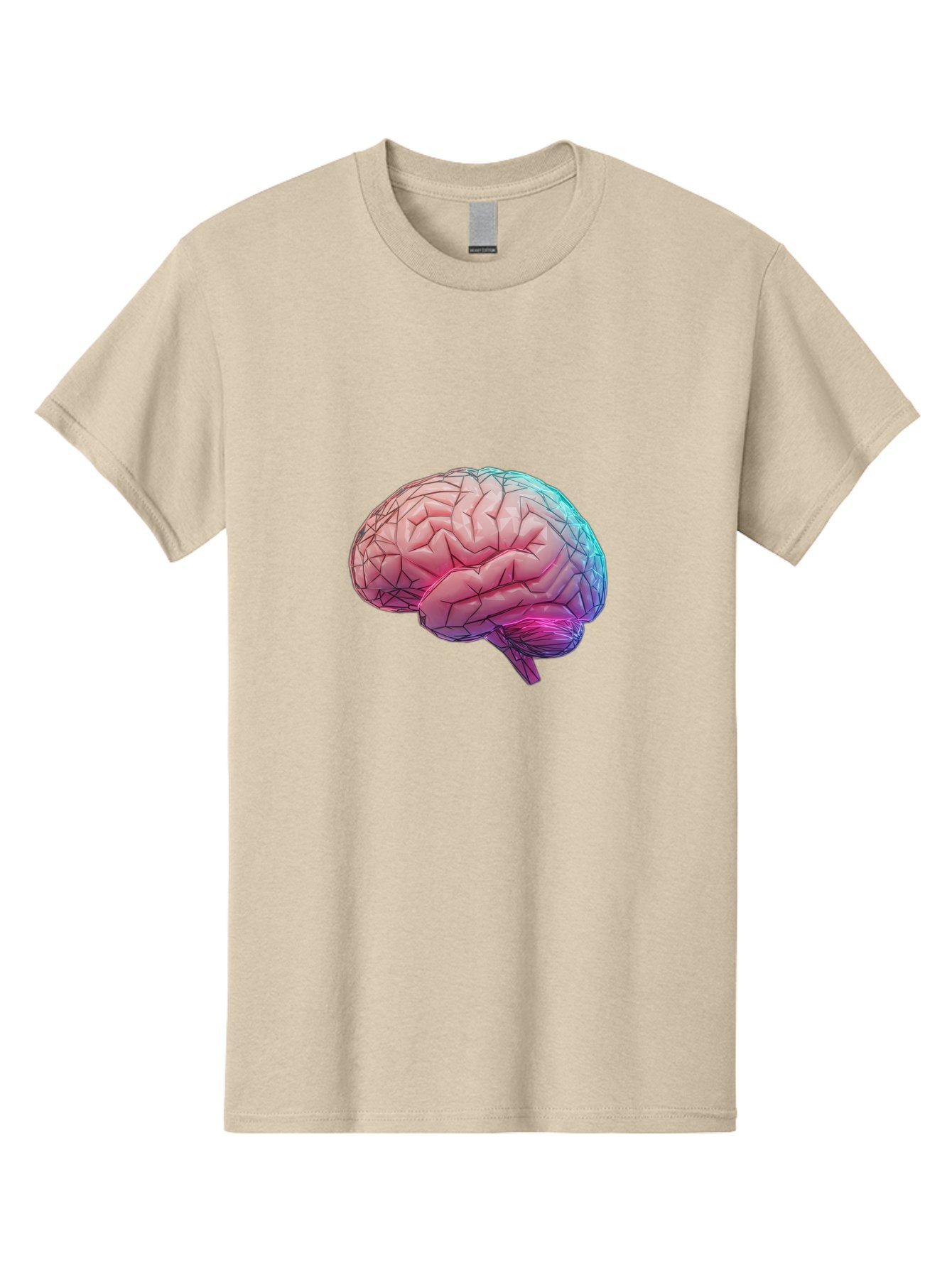Human-Brain-7 Men'S Graphic Tee, 100% Cotton, Comfortable Casual Summer Wear, Machine Washable, Human Brain Illustration, Brain Anatomy, Neuroscience, Cognitive Function, Detailed Rendering, Colorful Brain, 3D Model, Medical Art, Baa845