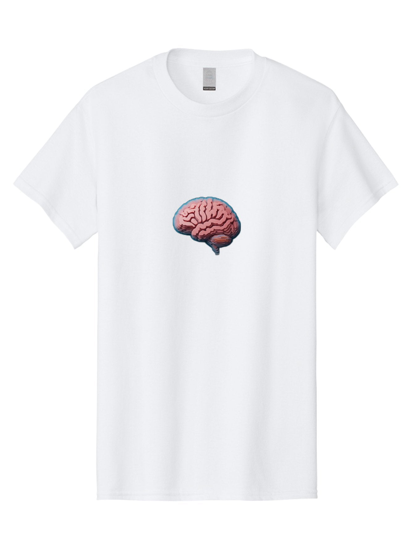 Human-Brain-8 Men'S Graphic Tee, 100% Cotton, Comfortable Casual Summer Wear, Machine Washable, Human Brain, Neuroscience Illustration, Cerebral Cortex, Brain Anatomy, Neural Pathways, Cognitive Function, Medical Art, Brain Structure Baa846 4