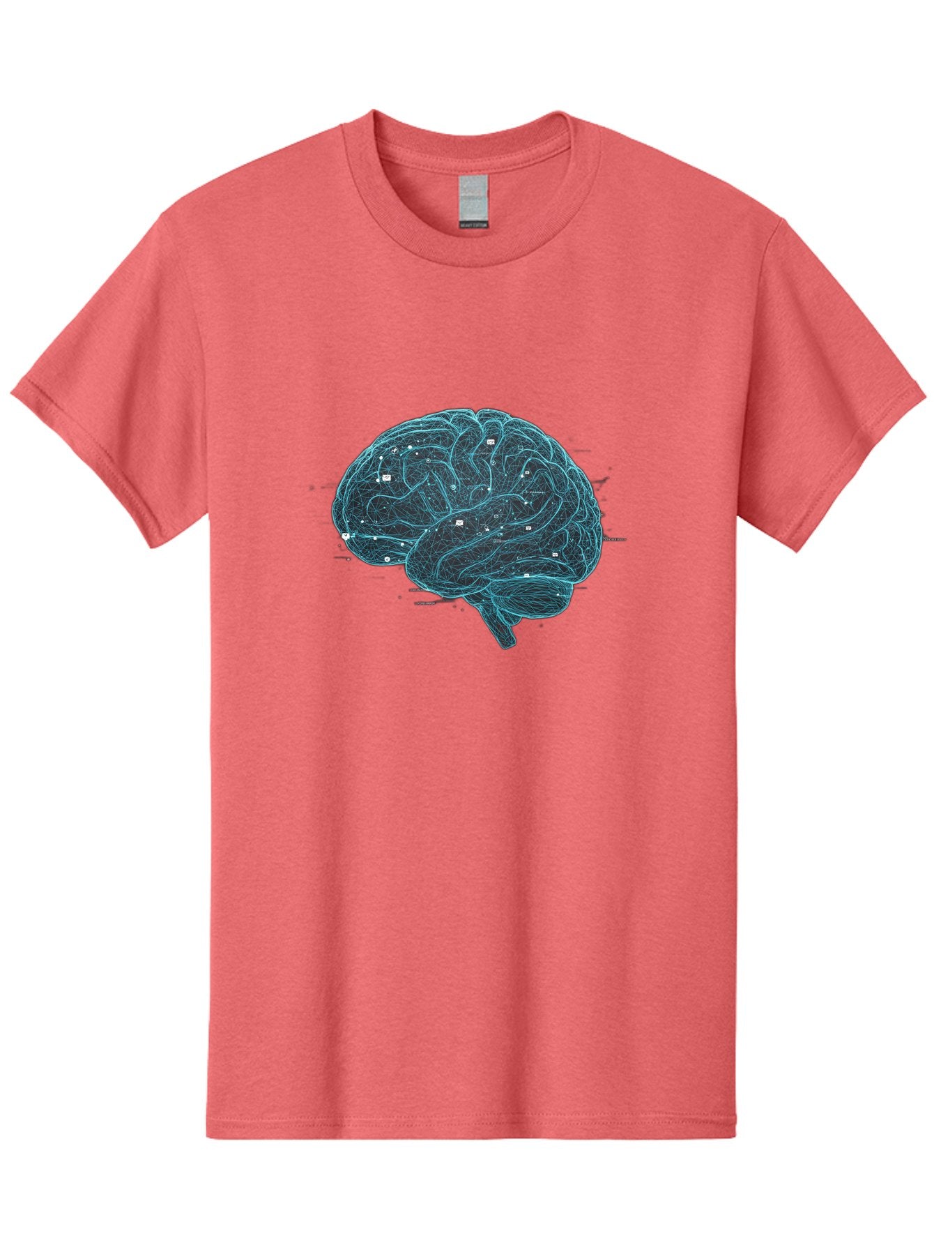 Human-Brain-Circuitry Men'S Graphic Tee, 100% Cotton, Comfortable Casual Summer Wear, Machine Washable, Human Brain, Neural Connections, Circuitry, Brain Function, Neuroscience, Cognitive Thinking, Artificial Intelligence, Futuristic, Baa848 15