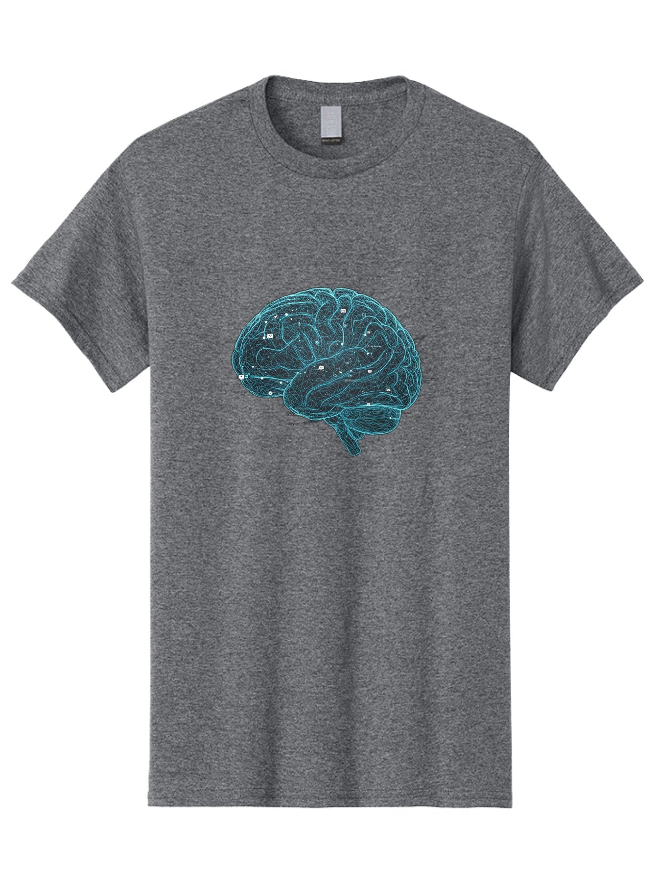 Human-Brain-Circuitry Men'S Graphic Tee, 100% Cotton, Comfortable Casual Summer Wear, Machine Washable, Human Brain, Neural Connections, Circuitry, Brain Function, Neuroscience, Cognitive Thinking, Artificial Intelligence, Futuristic, Baa848 10