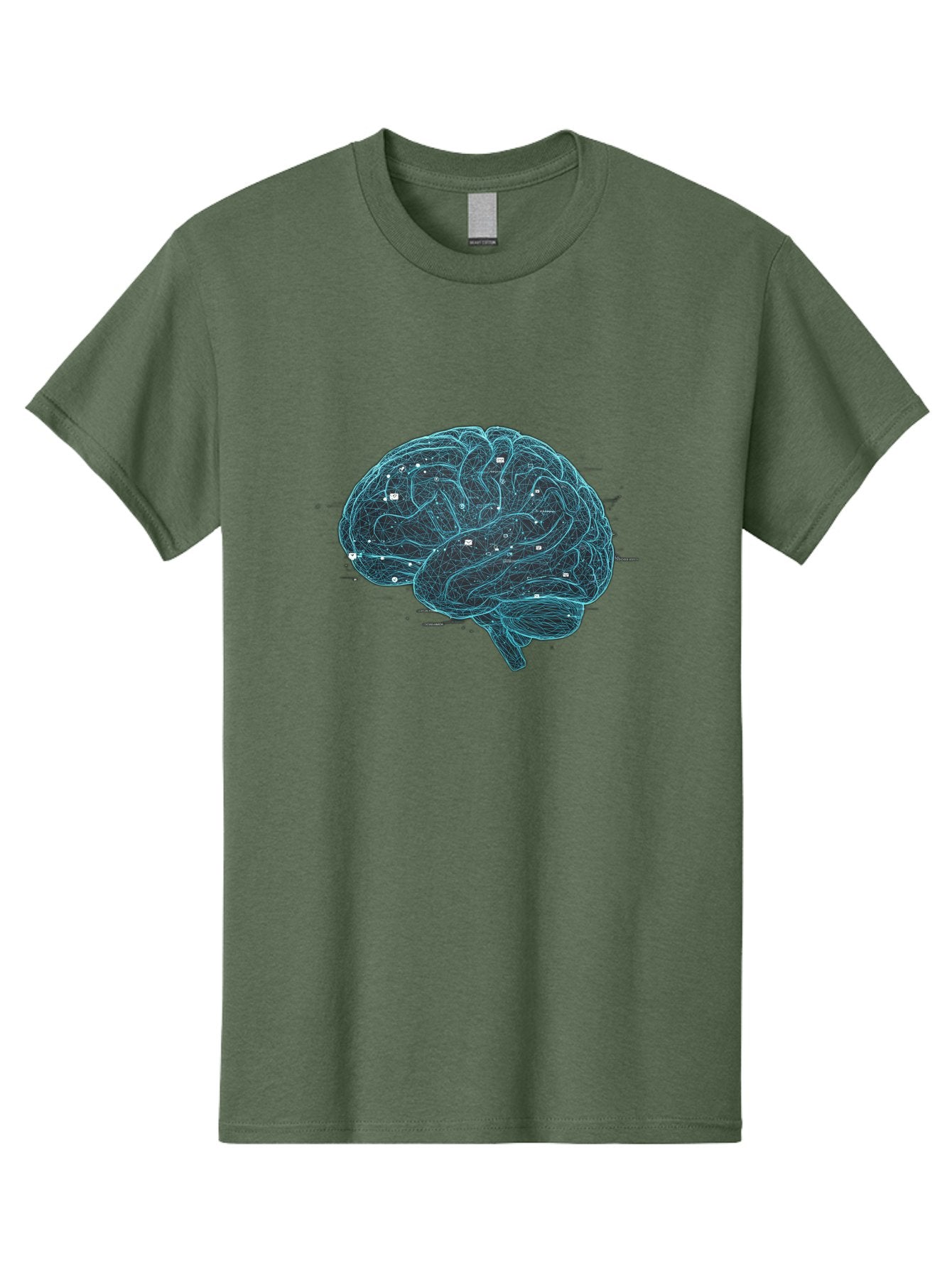 Human-Brain-Circuitry Men'S Graphic Tee, 100% Cotton, Comfortable Casual Summer Wear, Machine Washable, Human Brain, Neural Connections, Circuitry, Brain Function, Neuroscience, Cognitive Thinking, Artificial Intelligence, Futuristic, Baa848