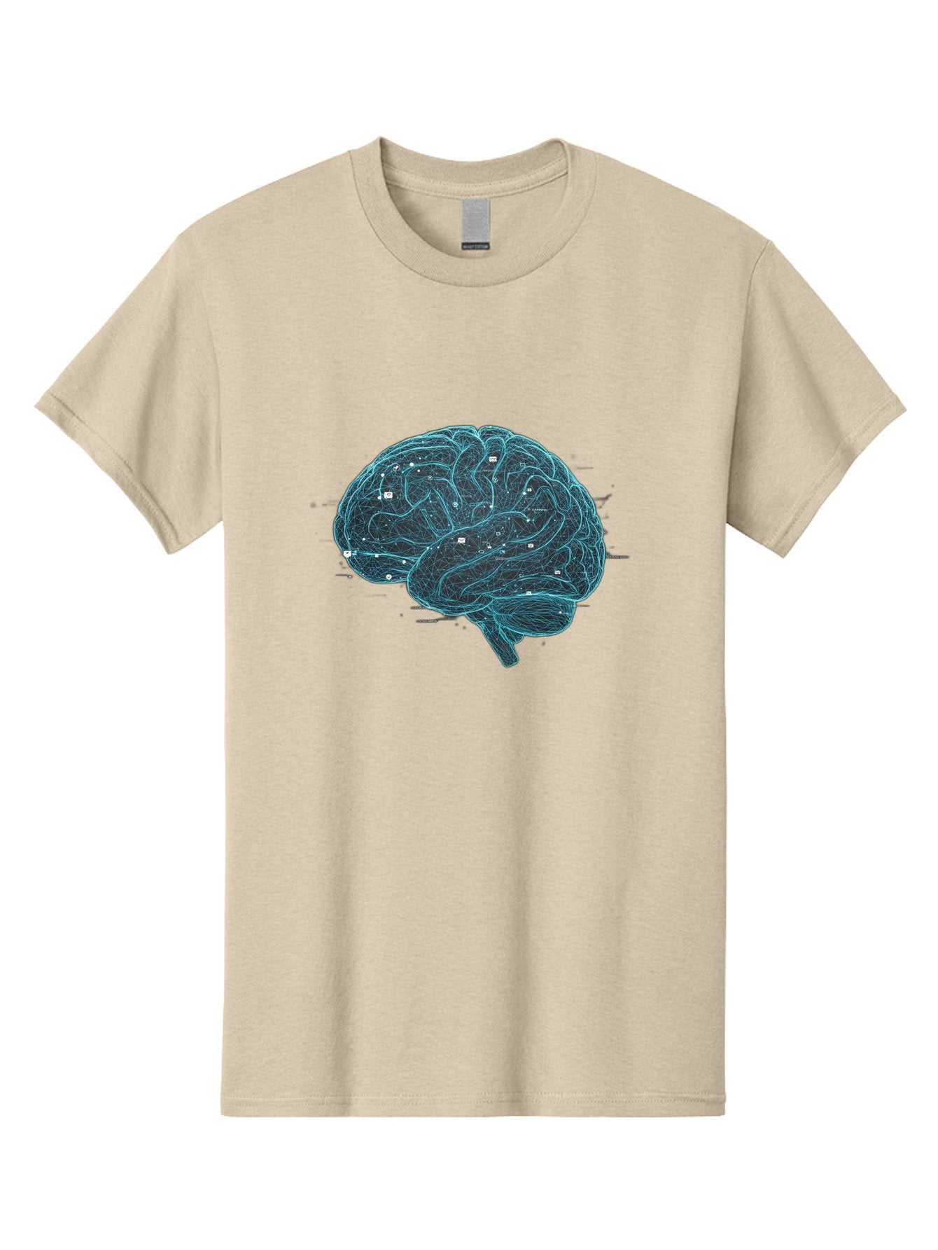 Human-Brain-Circuitry Men'S Graphic Tee, 100% Cotton, Comfortable Casual Summer Wear, Machine Washable, Human Brain, Neural Connections, Circuitry, Brain Function, Neuroscience, Cognitive Thinking, Artificial Intelligence, Futuristic, Baa848 8