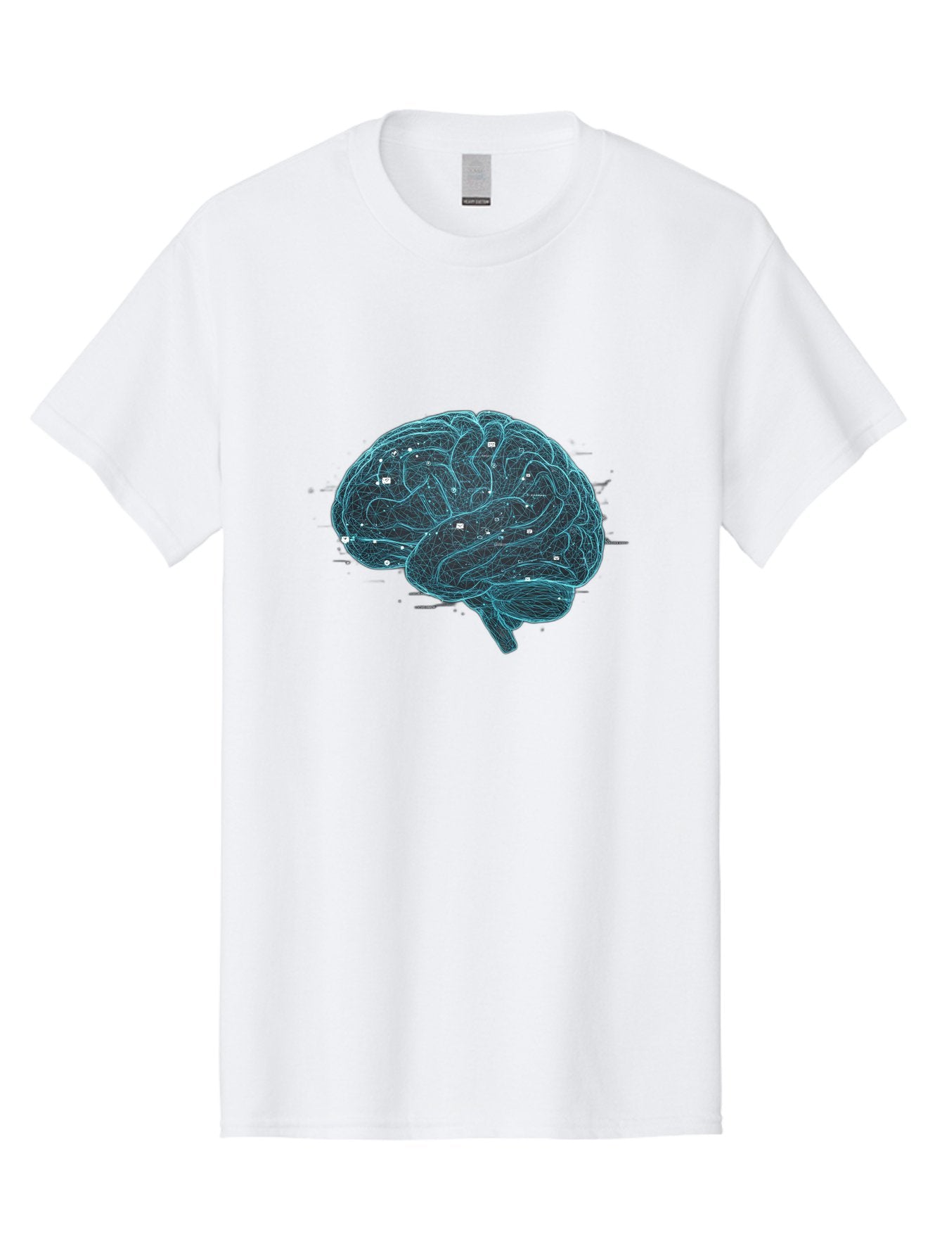 Human-Brain-Circuitry Men'S Graphic Tee, 100% Cotton, Comfortable Casual Summer Wear, Machine Washable, Human Brain, Neural Connections, Circuitry, Brain Function, Neuroscience, Cognitive Thinking, Artificial Intelligence, Futuristic, Baa848 3