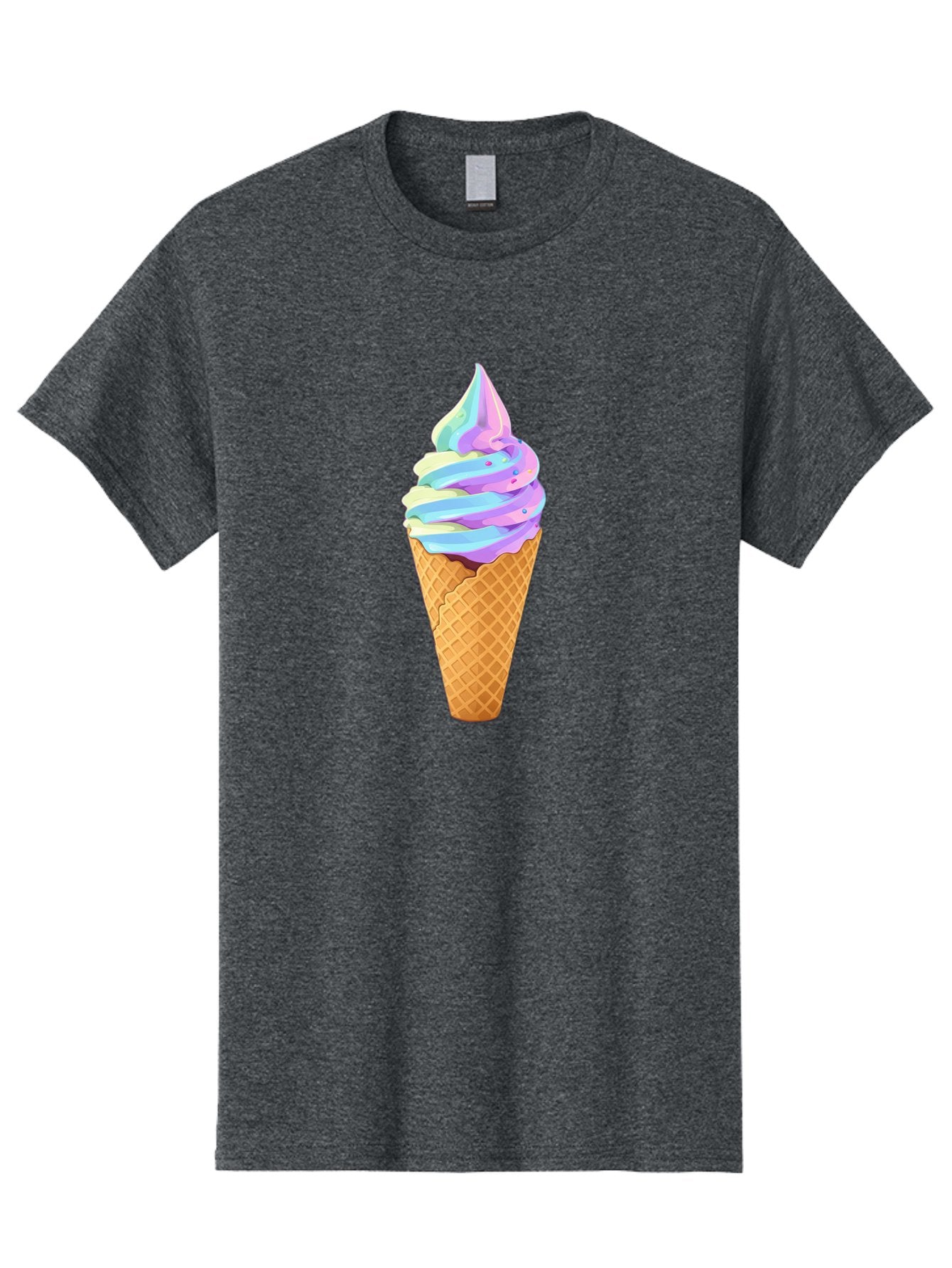 Ice-Cream-Cone-17 Men'S Graphic Tee, 100% Cotton, Comfortable Casual Summer Wear, Machine Washable, Soft Serve Ice Cream, Pastel Colors, Sprinkles, Waffle Cone, Sweet Treats, Dessert, Colorful, Summer Vibes Baa862 11
