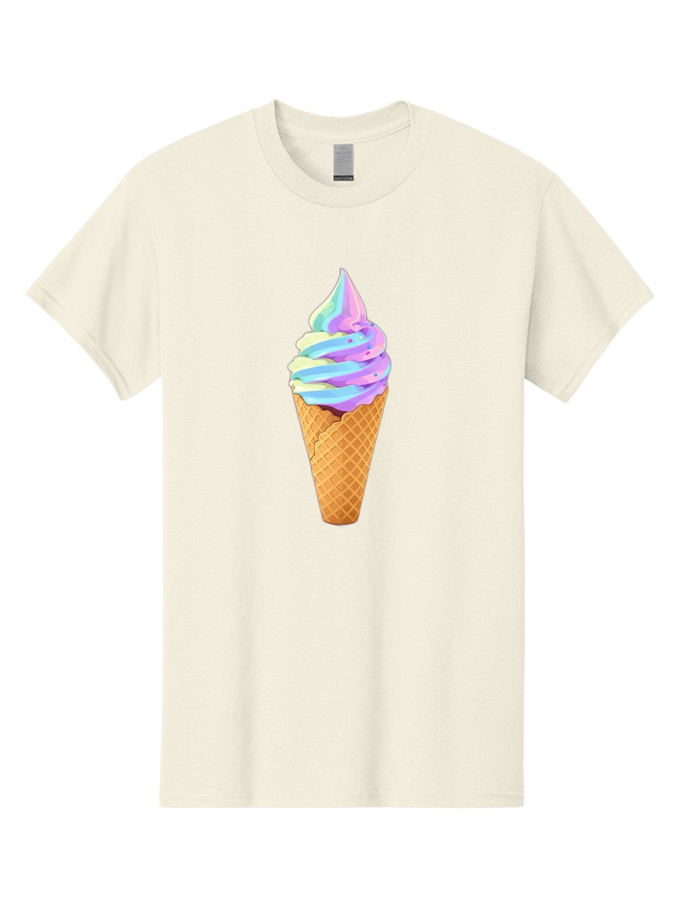 Ice-Cream-Cone-17 Men'S Graphic Tee, 100% Cotton, Comfortable Casual Summer Wear, Machine Washable, Soft Serve Ice Cream, Pastel Colors, Sprinkles, Waffle Cone, Sweet Treats, Dessert, Colorful, Summer Vibes Baa862 14