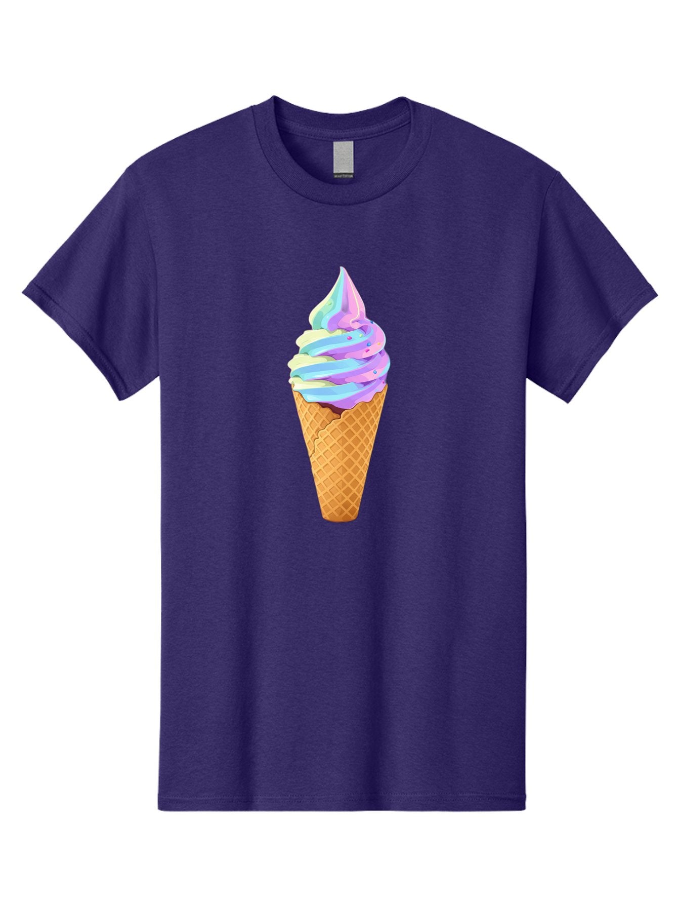 Ice-Cream-Cone-17 Men'S Graphic Tee, 100% Cotton, Comfortable Casual Summer Wear, Machine Washable, Soft Serve Ice Cream, Pastel Colors, Sprinkles, Waffle Cone, Sweet Treats, Dessert, Colorful, Summer Vibes Baa862 9
