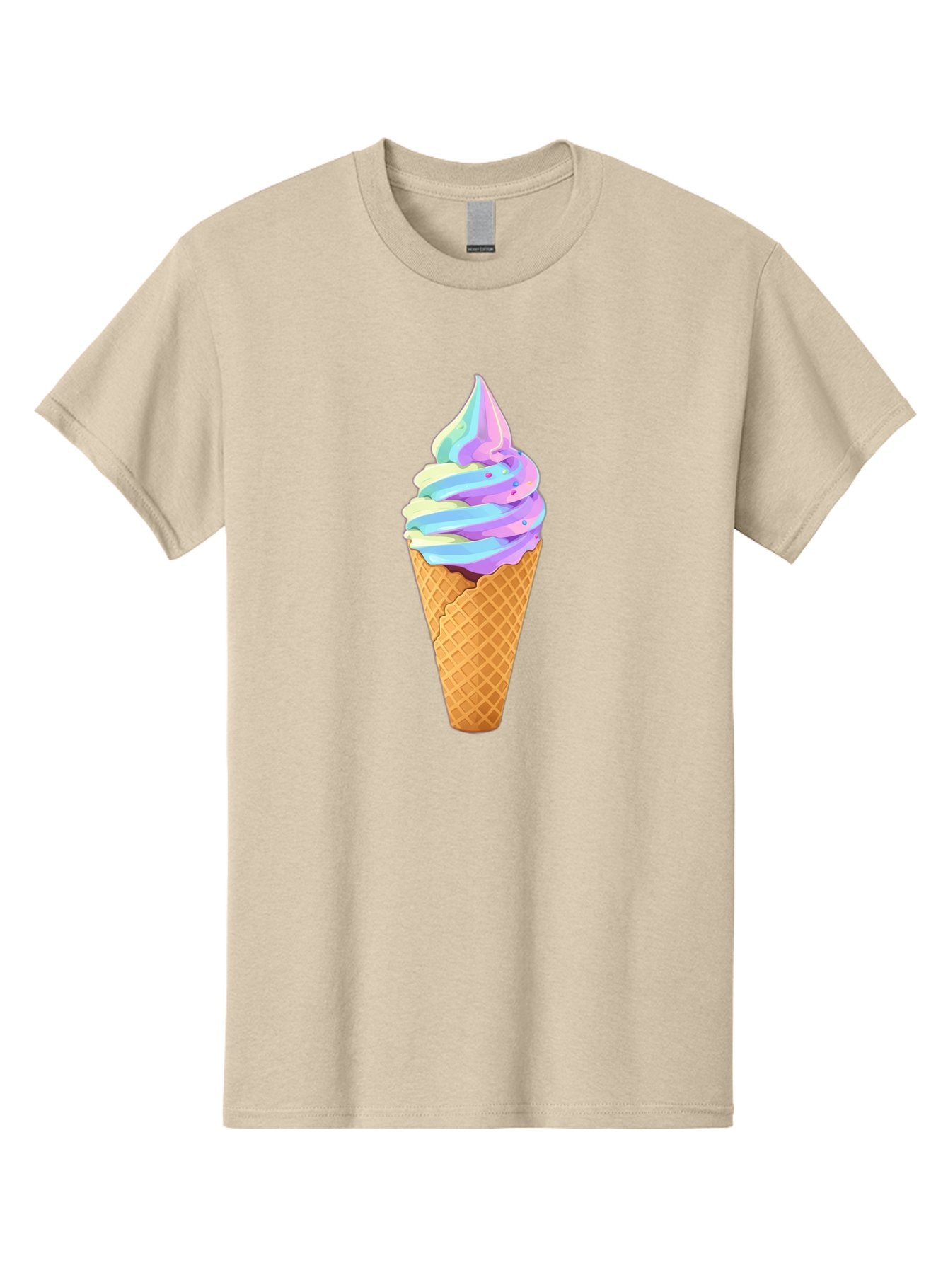 Ice-Cream-Cone-17 Men'S Graphic Tee, 100% Cotton, Comfortable Casual Summer Wear, Machine Washable, Soft Serve Ice Cream, Pastel Colors, Sprinkles, Waffle Cone, Sweet Treats, Dessert, Colorful, Summer Vibes Baa862 8