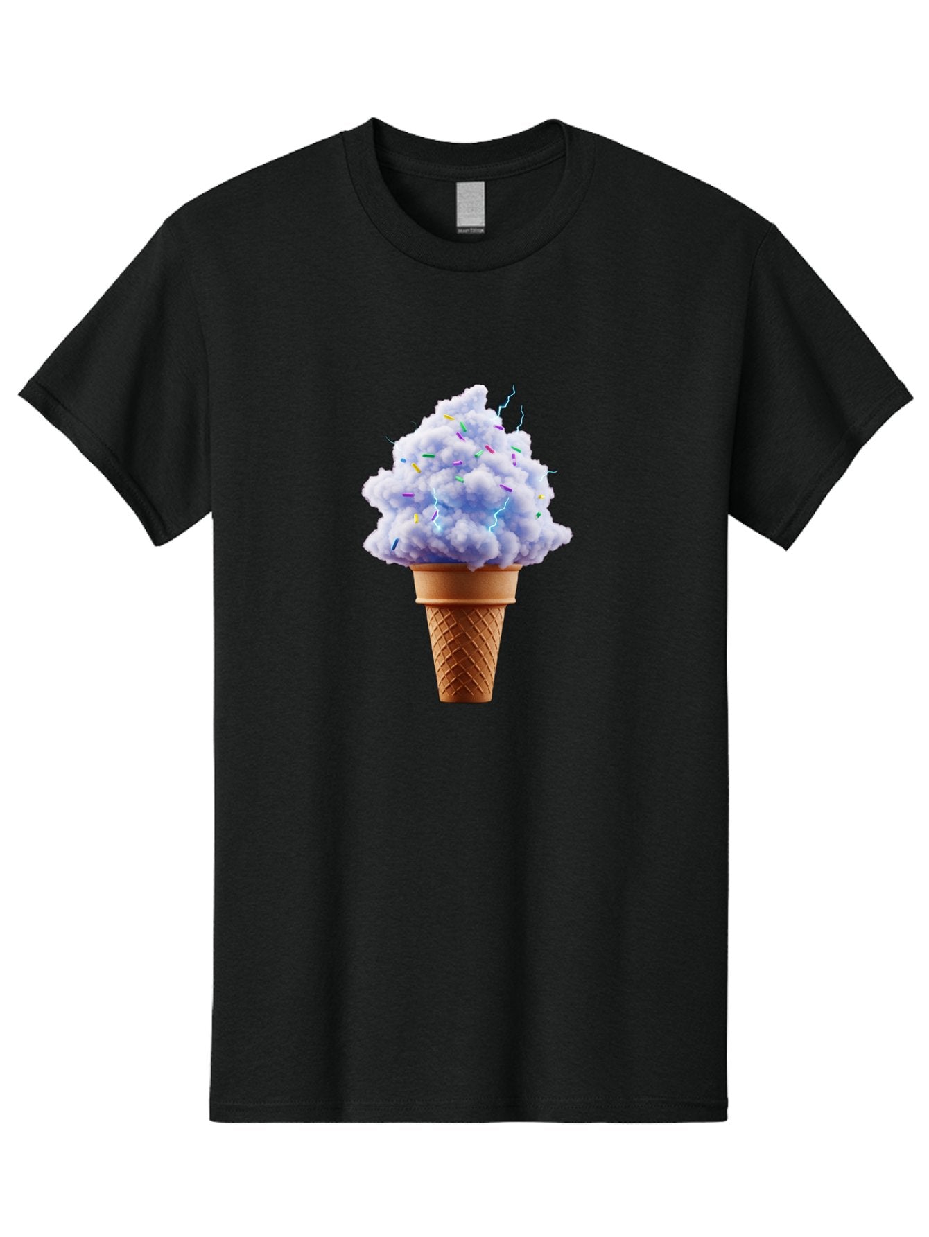 Ice-Cream-Cone-4 Men'S Graphic Tee, 100% Cotton, Comfortable Casual Summer Wear, Machine Washable, Ice Cream Cone, Pastel Colors, Colorful Sprinkles, Fluffy Texture, Sweet Treat, Desserts, Summer Fun, Ice Cream Lover, Creative Food Art Baa865 10