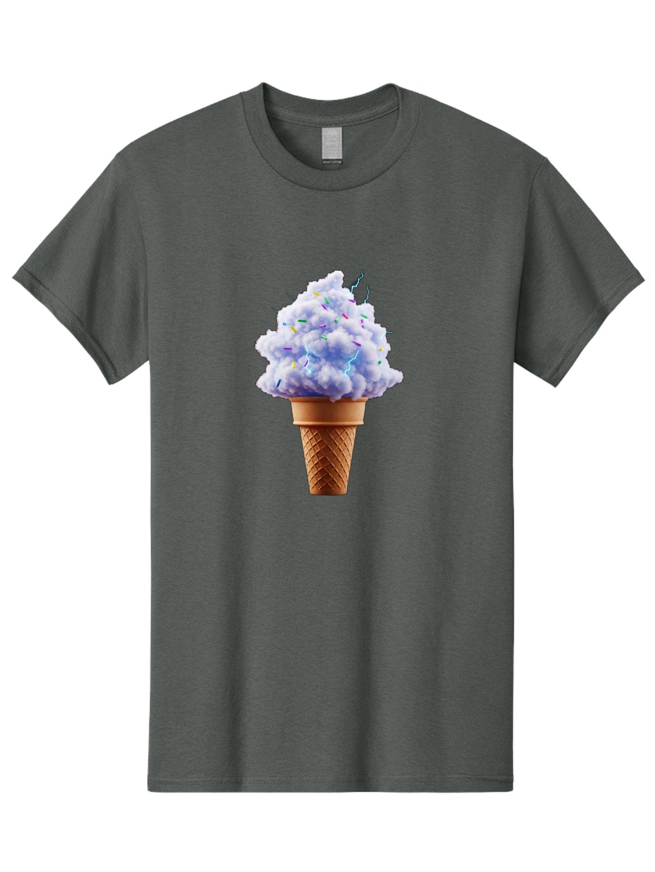Ice-Cream-Cone-4 Men'S Graphic Tee, 100% Cotton, Comfortable Casual Summer Wear, Machine Washable, Ice Cream Cone, Pastel Colors, Colorful Sprinkles, Fluffy Texture, Sweet Treat, Desserts, Summer Fun, Ice Cream Lover, Creative Food Art Baa865 6
