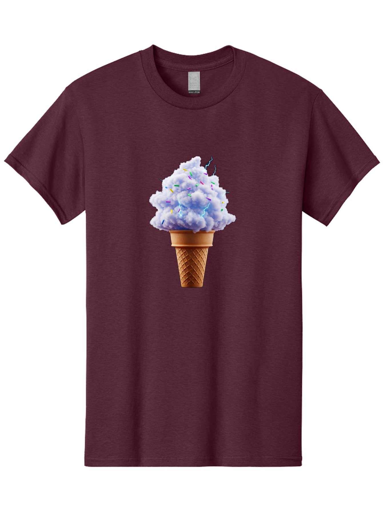 Ice-Cream-Cone-4 Men'S Graphic Tee, 100% Cotton, Comfortable Casual Summer Wear, Machine Washable, Ice Cream Cone, Pastel Colors, Colorful Sprinkles, Fluffy Texture, Sweet Treat, Desserts, Summer Fun, Ice Cream Lover, Creative Food Art Baa865 3