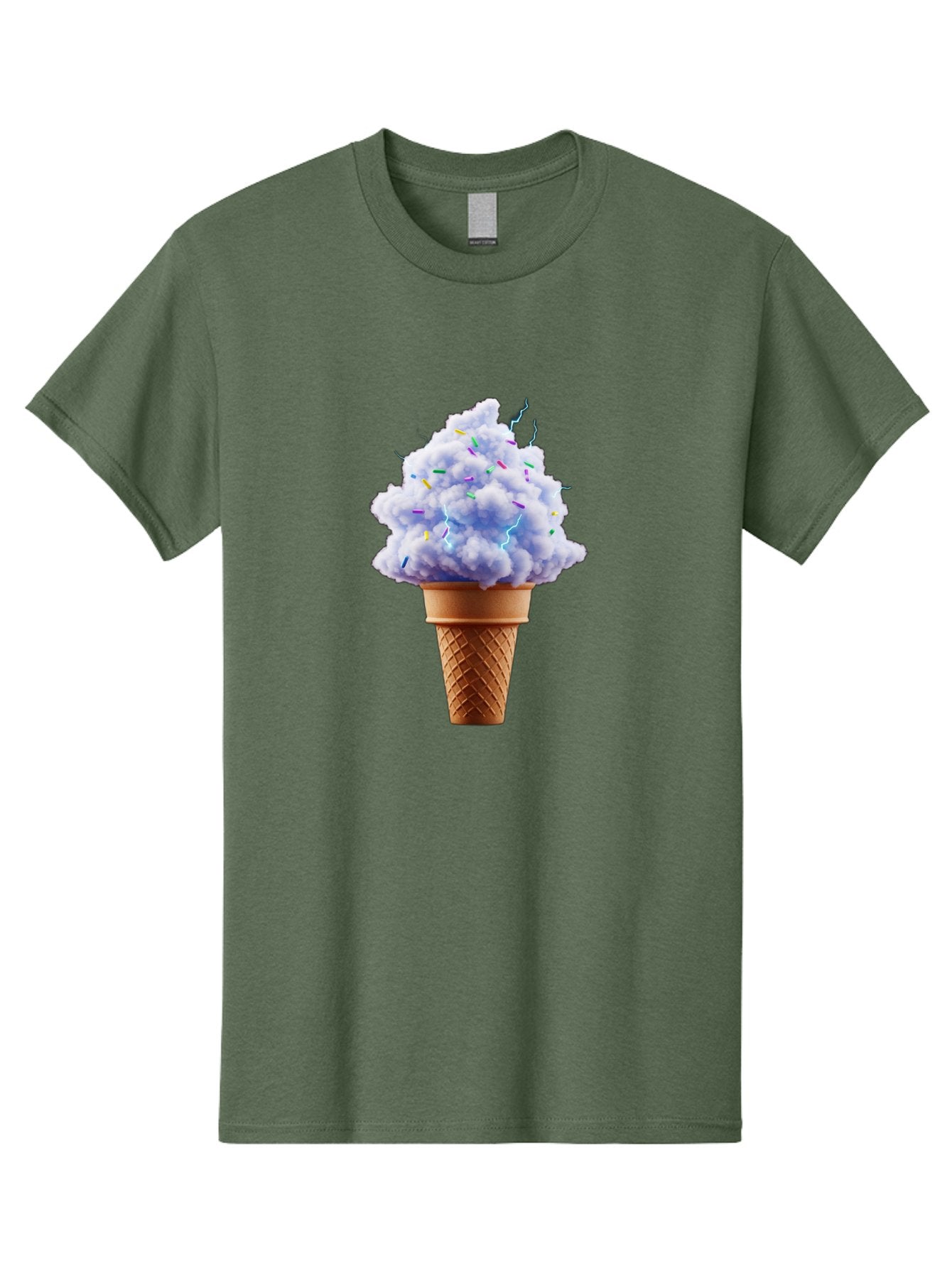 Ice-Cream-Cone-4 Men'S Graphic Tee, 100% Cotton, Comfortable Casual Summer Wear, Machine Washable, Ice Cream Cone, Pastel Colors, Colorful Sprinkles, Fluffy Texture, Sweet Treat, Desserts, Summer Fun, Ice Cream Lover, Creative Food Art Baa865 9