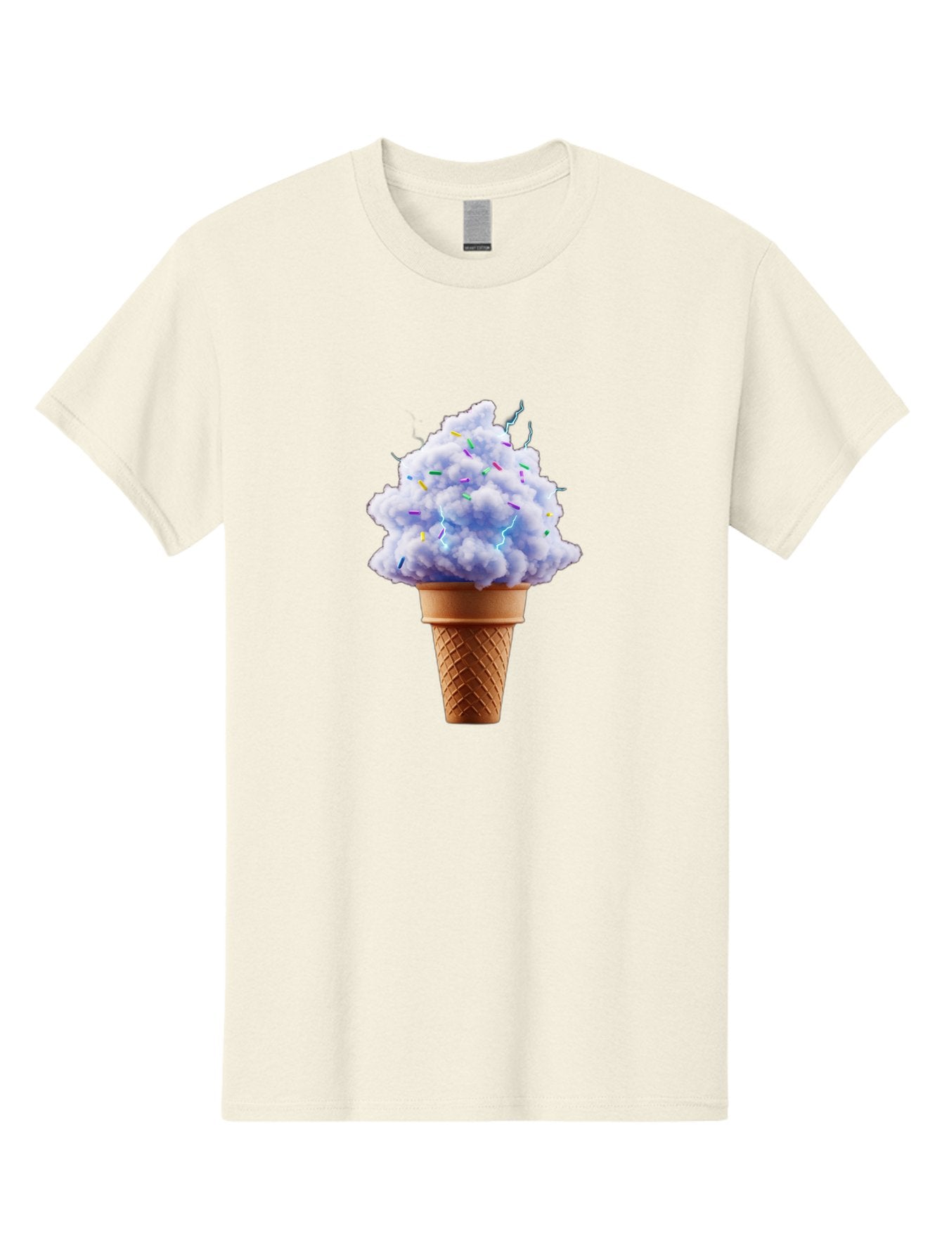 Ice-Cream-Cone-4 Men'S Graphic Tee, 100% Cotton, Comfortable Casual Summer Wear, Machine Washable, Ice Cream Cone, Pastel Colors, Colorful Sprinkles, Fluffy Texture, Sweet Treat, Desserts, Summer Fun, Ice Cream Lover, Creative Food Art Baa865