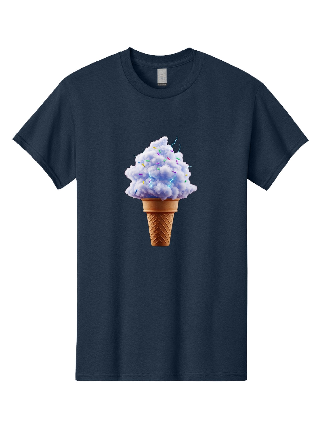 Ice-Cream-Cone-4 Men'S Graphic Tee, 100% Cotton, Comfortable Casual Summer Wear, Machine Washable, Ice Cream Cone, Pastel Colors, Colorful Sprinkles, Fluffy Texture, Sweet Treat, Desserts, Summer Fun, Ice Cream Lover, Creative Food Art Baa865 14