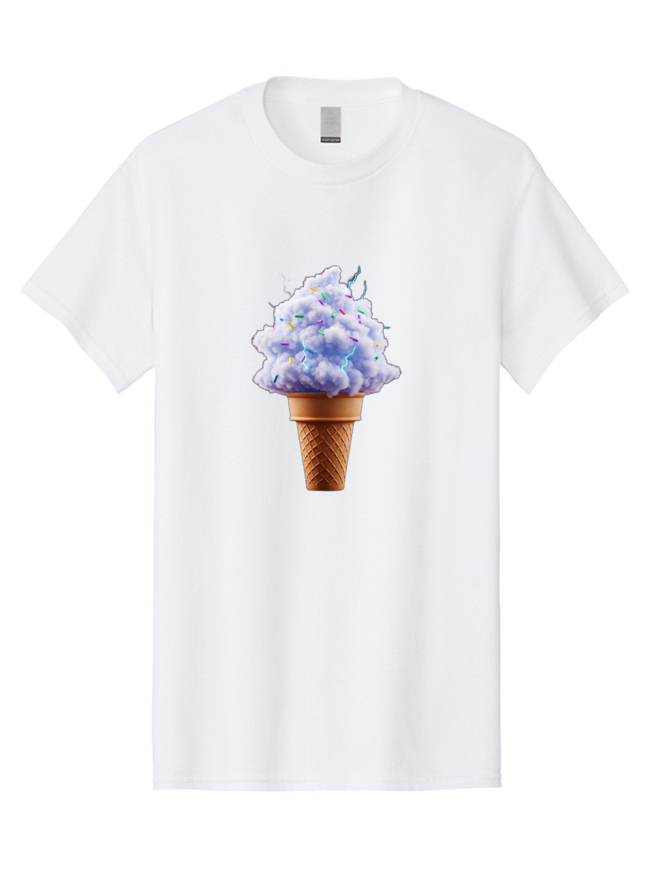 Ice-Cream-Cone-4 Men'S Graphic Tee, 100% Cotton, Comfortable Casual Summer Wear, Machine Washable, Ice Cream Cone, Pastel Colors, Colorful Sprinkles, Fluffy Texture, Sweet Treat, Desserts, Summer Fun, Ice Cream Lover, Creative Food Art Baa865 5