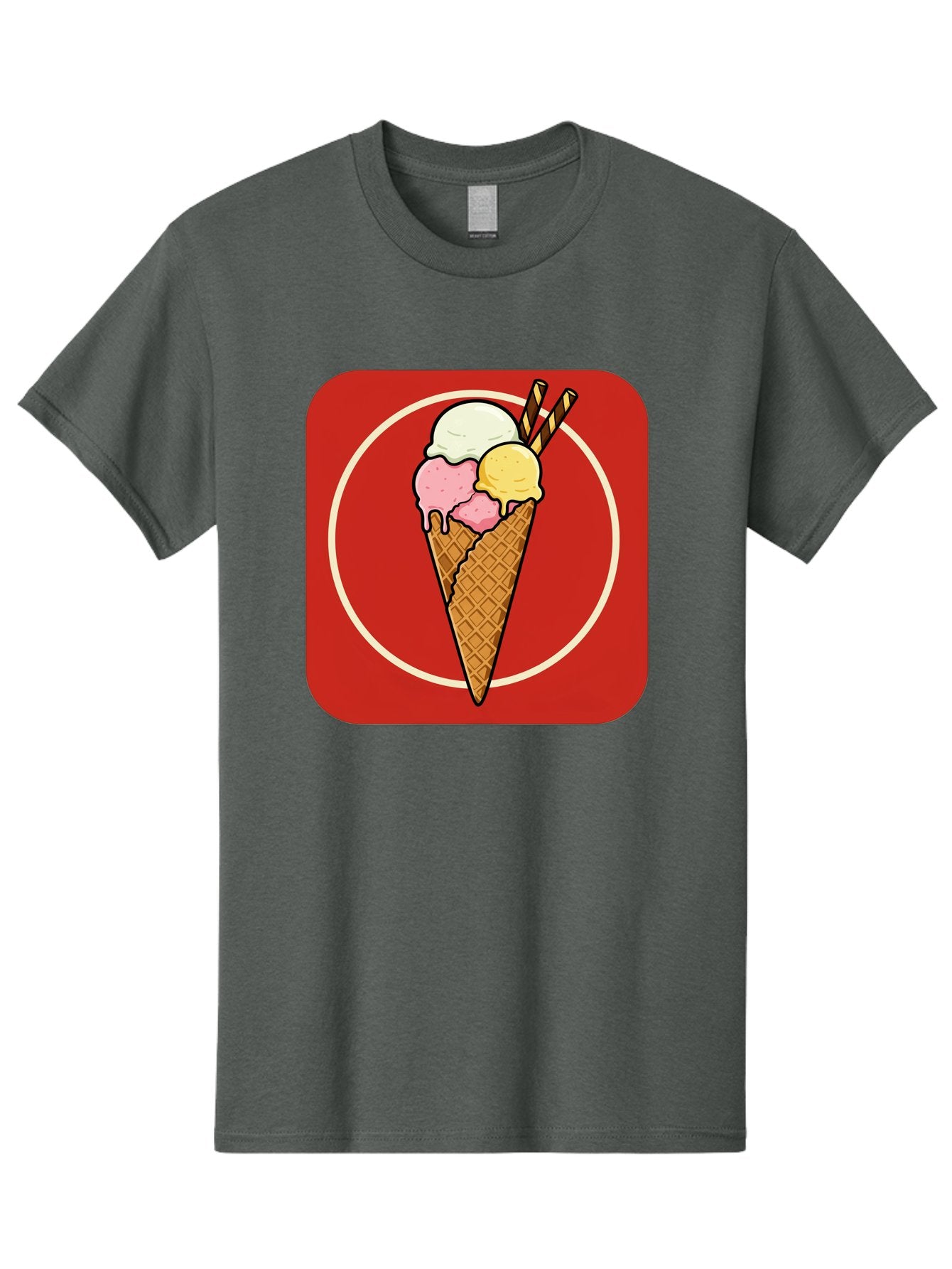 Ice-Cream-Cone-7 Men'S Graphic Tee, 100% Cotton, Comfortable Casual Summer Wear, Machine Washable, Ice Cream Cone, Three Scoops, Waffle Cone, Dessert, Sweet Treats, Colorful Illustration, Ice Cream Lovers, Tasty Delights Baa868 14