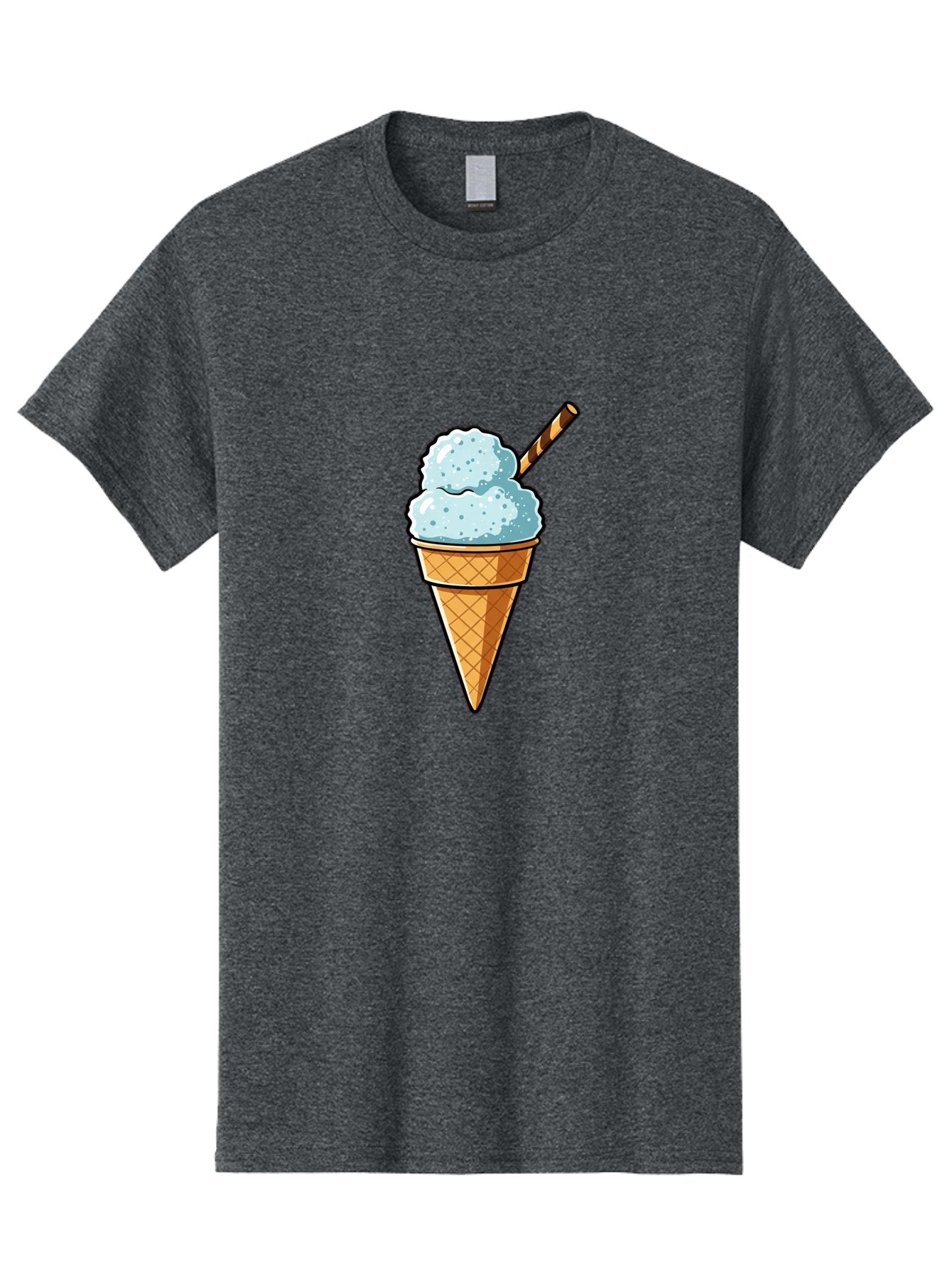 Ice-Cream-Cone-8 Men'S Graphic Tee, 100% Cotton, Comfortable Casual Summer Wear, Machine Washable, Blue Ice Cream, Waffle Cone, Striped Straw, Cartoon Style, Sweet Treat, Frozen Dessert, Summer Snack, Ice Cream Lover Baa869 14