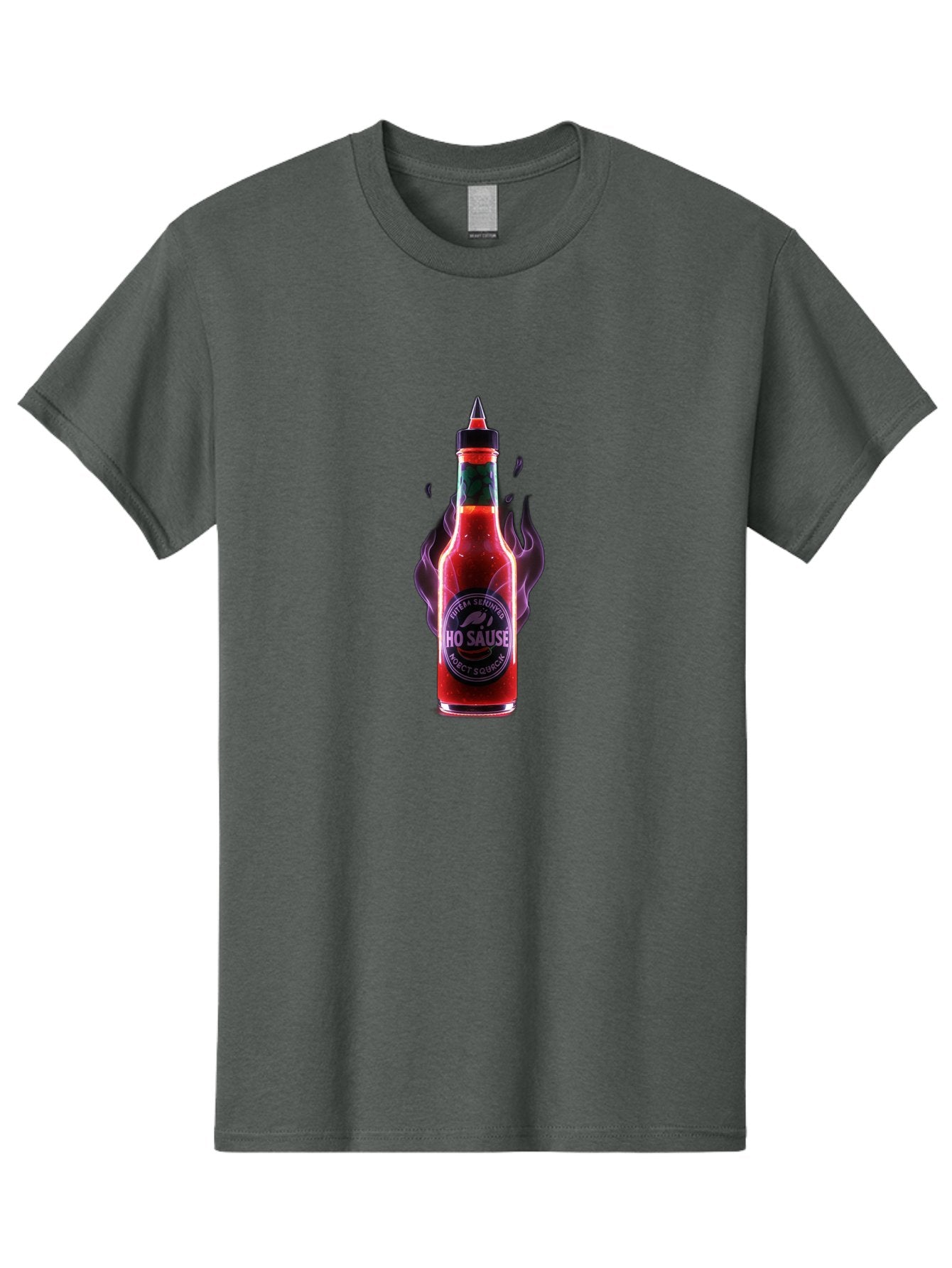 Iho-Sause Men'S Graphic Tee, 100% Cotton, Comfortable Casual Summer Wear, Machine Washable, Hot Sauce, Chili Pepper, Spicy Condiment, Red Sauce, Hot And Spicy, Fiery Flavor, Gourmet Hot Sauce, Condiment Bottle, Sauce Bottle, Chili Sauce, Baa881