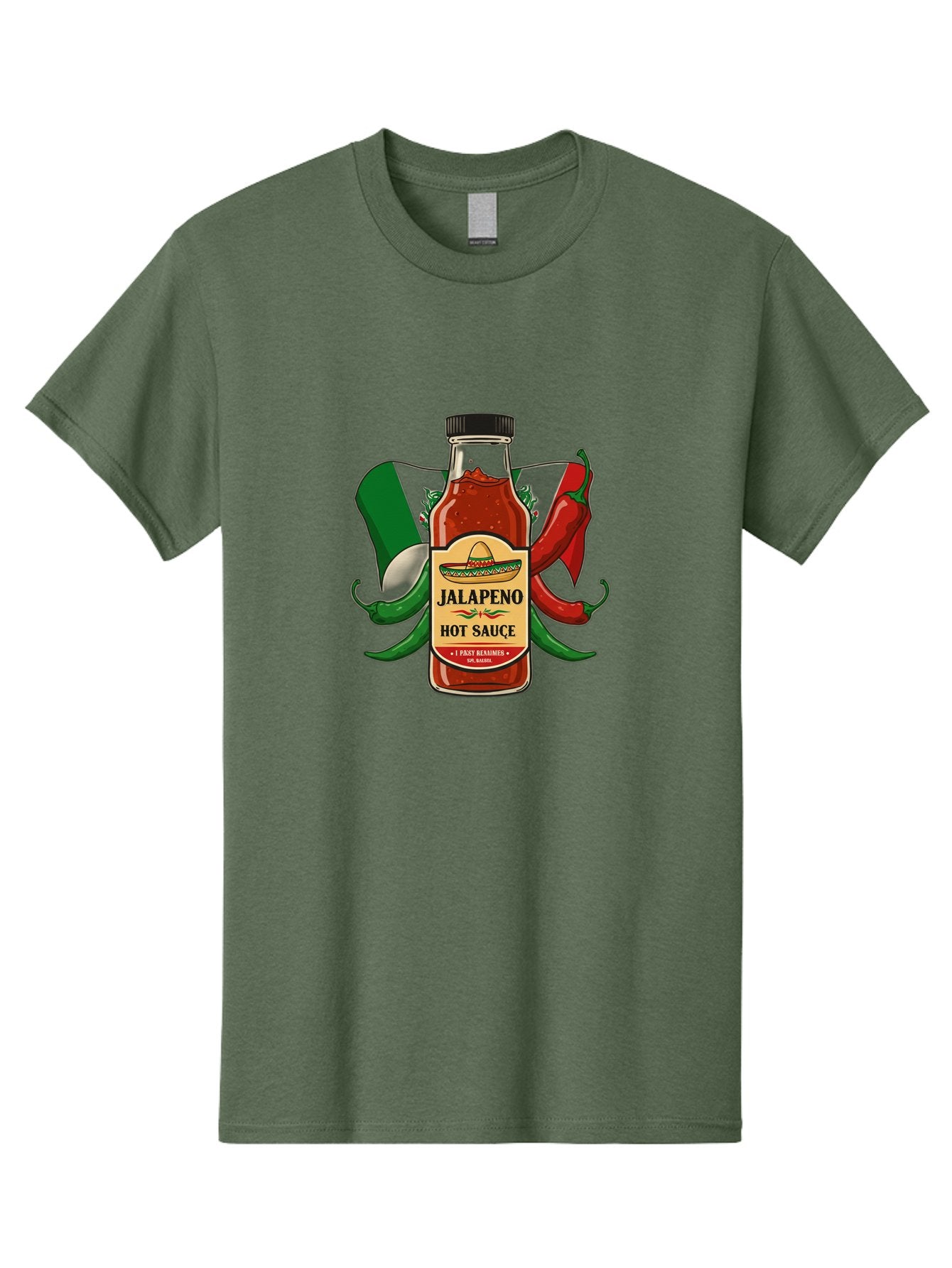 Jalapeno-Hot-Sauce Men'S Graphic Tee, 100% Cotton, Comfortable Casual Summer Wear, Machine Washable, Jalapeno Hot Sauce, Spicy Condiment, Mexican Cuisine, Hot Peppers, Chili Peppers, Jalapeno Peppers, Salsa, Hot Sauce Bottle, Condiment Bottle Baa882 12