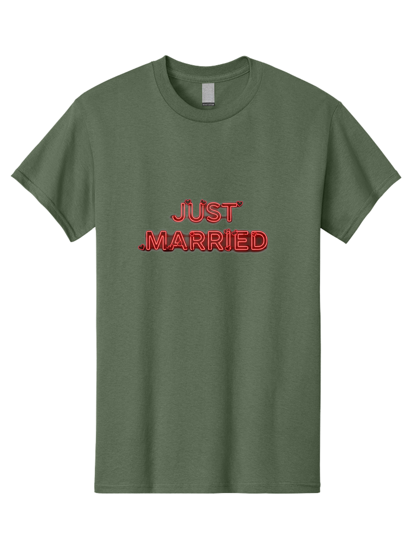 Just-Married-2 Men'S Graphic Tee, 100% Cotton, Comfortable Casual Summer Wear, Machine Washable, Wedding Decoration, Marriage Celebration, Newlyweds, Love Is In The Air, Red Neon Sign, Just Married Sign, Romance, Valentine'S Day Gift Baa886 21