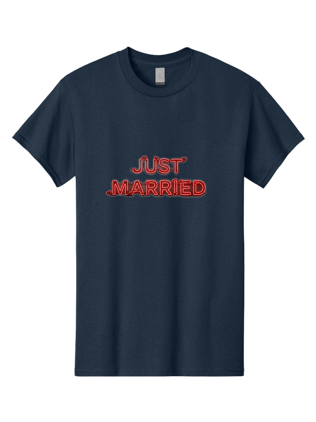 Just-Married-2 Men'S Graphic Tee, 100% Cotton, Comfortable Casual Summer Wear, Machine Washable, Wedding Decoration, Marriage Celebration, Newlyweds, Love Is In The Air, Red Neon Sign, Just Married Sign, Romance, Valentine'S Day Gift Baa886 29