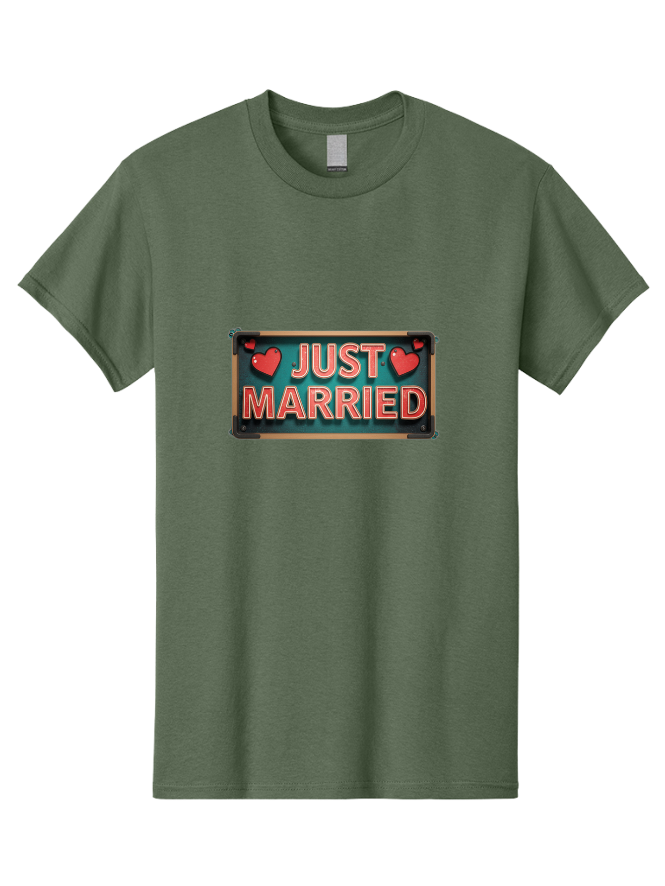 Just-Married-4 Men'S Graphic Tee, 100% Cotton, Comfortable Casual Summer Wear, Machine Washable, Just Married Sign, Red Hearts, Romantic Symbols, Love Decoration, Wedding Celebration, Newlyweds, Love Hearts Baa888 13
