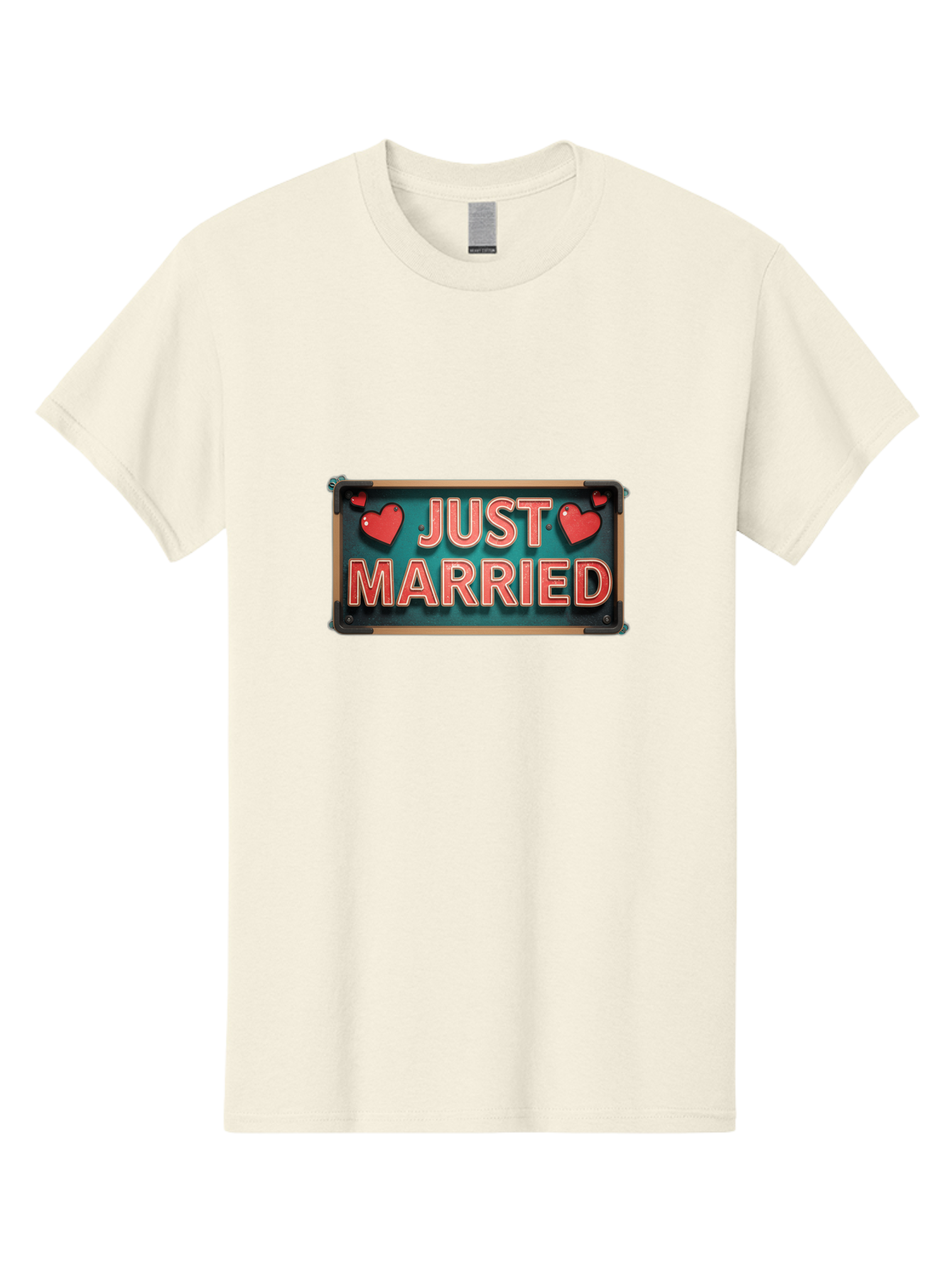 Just-Married-4 Men'S Graphic Tee, 100% Cotton, Comfortable Casual Summer Wear, Machine Washable, Just Married Sign, Red Hearts, Romantic Symbols, Love Decoration, Wedding Celebration, Newlyweds, Love Hearts Baa888 5
