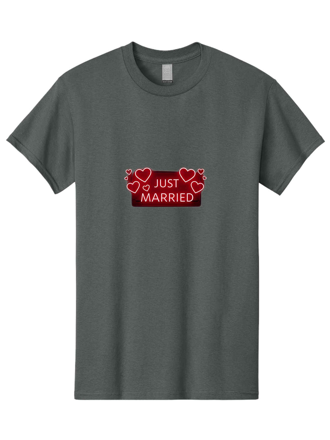 Just-Married-6 Men'S Graphic Tee, 100% Cotton, Comfortable Casual Summer Wear, Machine Washable, Marriage Celebration, Wedding Day, Just Married Sign, Red Hearts, Love Symbol, Valentines Day Gift, Romance, Wedding Decor Baa890 5