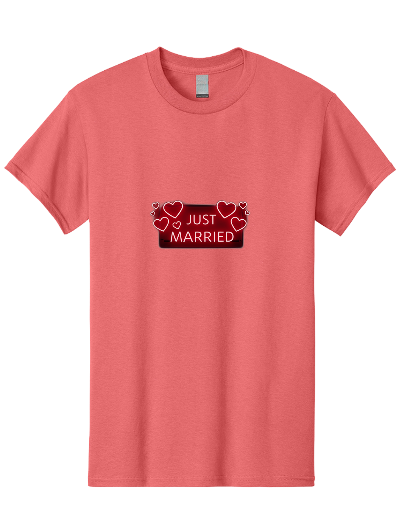 Just-Married-6 Men'S Graphic Tee, 100% Cotton, Comfortable Casual Summer Wear, Machine Washable, Marriage Celebration, Wedding Day, Just Married Sign, Red Hearts, Love Symbol, Valentines Day Gift, Romance, Wedding Decor Baa890 21