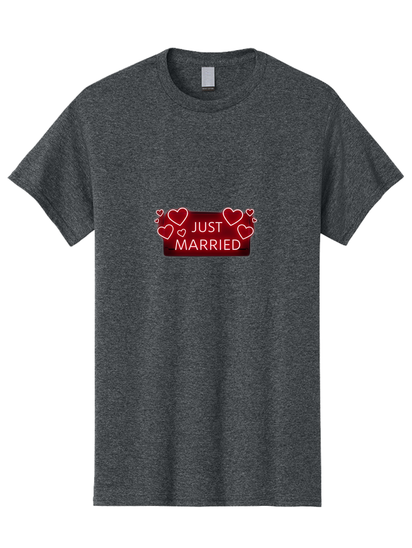 Just-Married-6 Men'S Graphic Tee, 100% Cotton, Comfortable Casual Summer Wear, Machine Washable, Marriage Celebration, Wedding Day, Just Married Sign, Red Hearts, Love Symbol, Valentines Day Gift, Romance, Wedding Decor Baa890 11