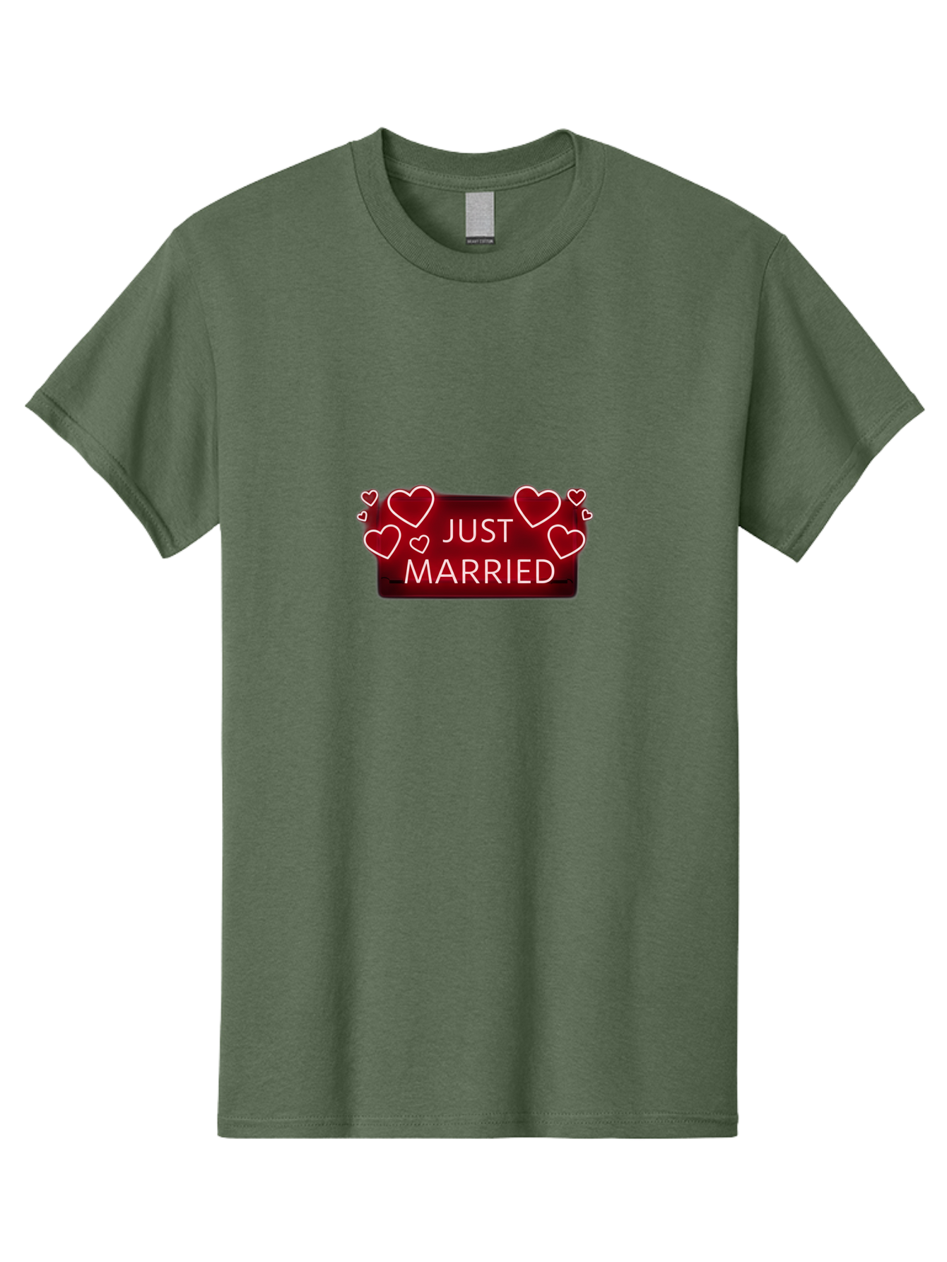 Just-Married-6 Men'S Graphic Tee, 100% Cotton, Comfortable Casual Summer Wear, Machine Washable, Marriage Celebration, Wedding Day, Just Married Sign, Red Hearts, Love Symbol, Valentines Day Gift, Romance, Wedding Decor Baa890 25