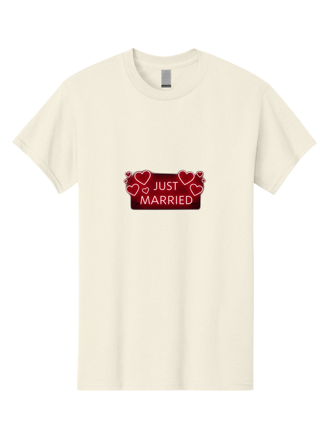 Just-Married-6 Men'S Graphic Tee, 100% Cotton, Comfortable Casual Summer Wear, Machine Washable, Marriage Celebration, Wedding Day, Just Married Sign, Red Hearts, Love Symbol, Valentines Day Gift, Romance, Wedding Decor Baa890 3