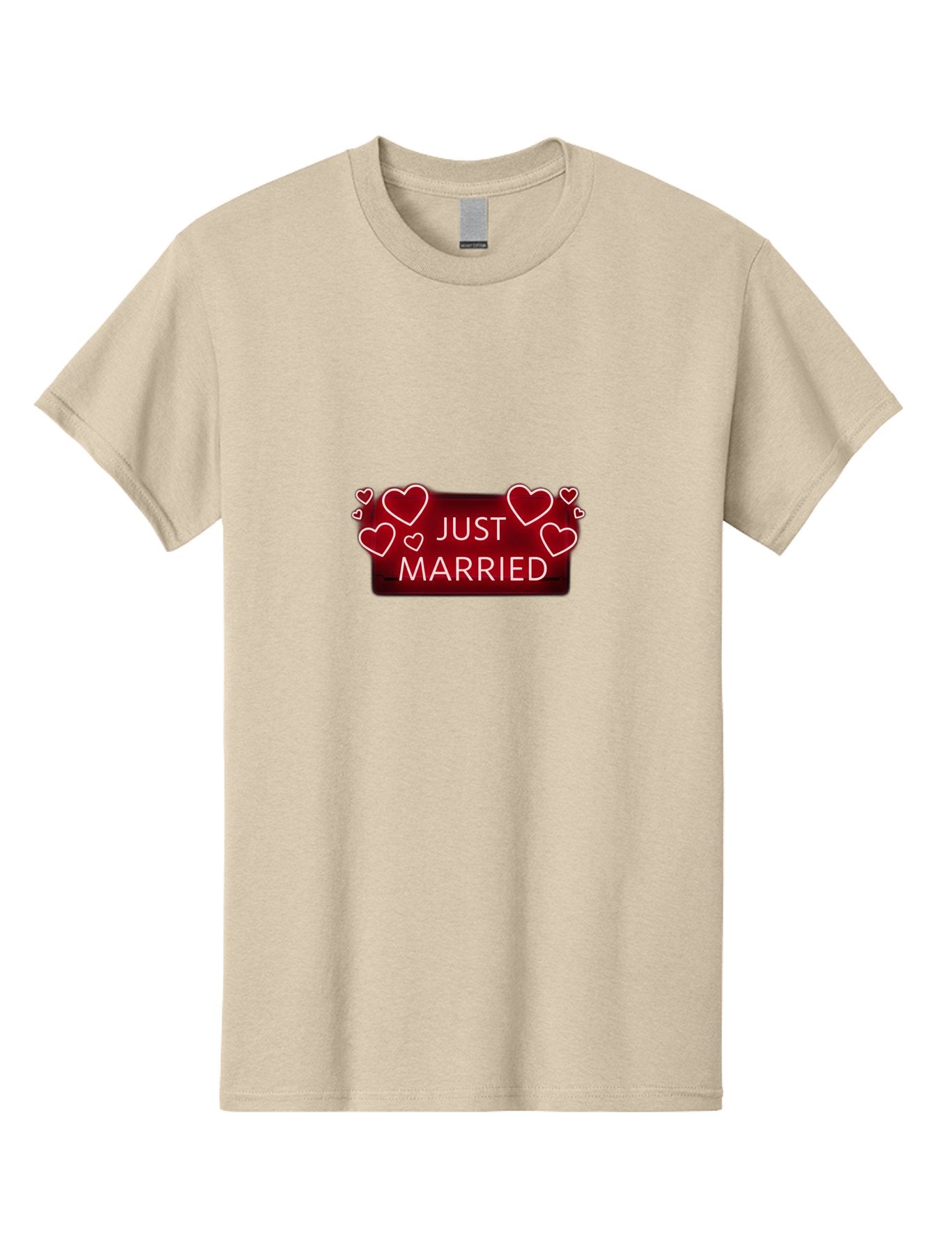 Just-Married-6 Men'S Graphic Tee, 100% Cotton, Comfortable Casual Summer Wear, Machine Washable, Marriage Celebration, Wedding Day, Just Married Sign, Red Hearts, Love Symbol, Valentines Day Gift, Romance, Wedding Decor Baa890 13