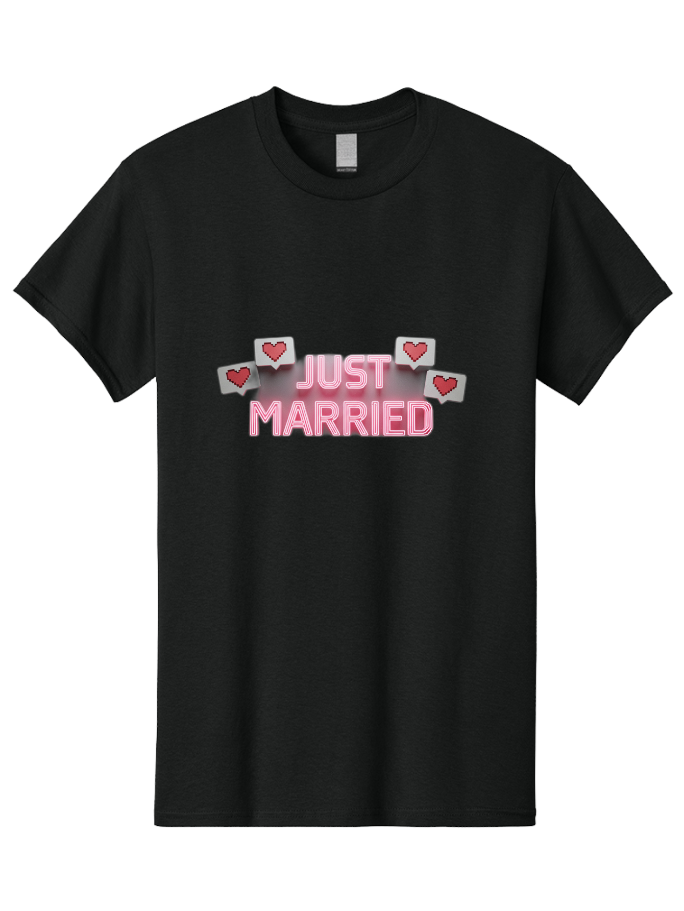 Just-Married-7 Men'S Graphic Tee, 100% Cotton, Comfortable Casual Summer Wear, Machine Washable, Just Married, Love Is In The Air, Heart-Shaped Notifications, Red Hearts, Wedding Celebration, Newlyweds, Marriage Bliss, Love Icons Baa891 17