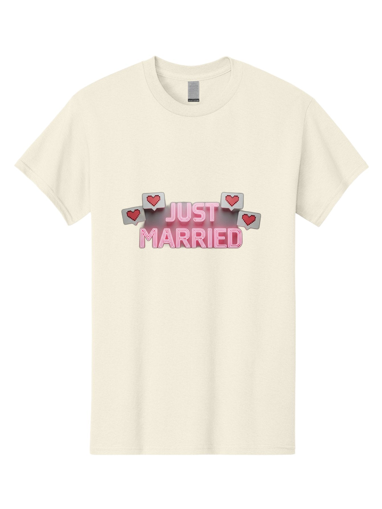 Just-Married-7 Men'S Graphic Tee, 100% Cotton, Comfortable Casual Summer Wear, Machine Washable, Just Married, Love Is In The Air, Heart-Shaped Notifications, Red Hearts, Wedding Celebration, Newlyweds, Marriage Bliss, Love Icons Baa891 10