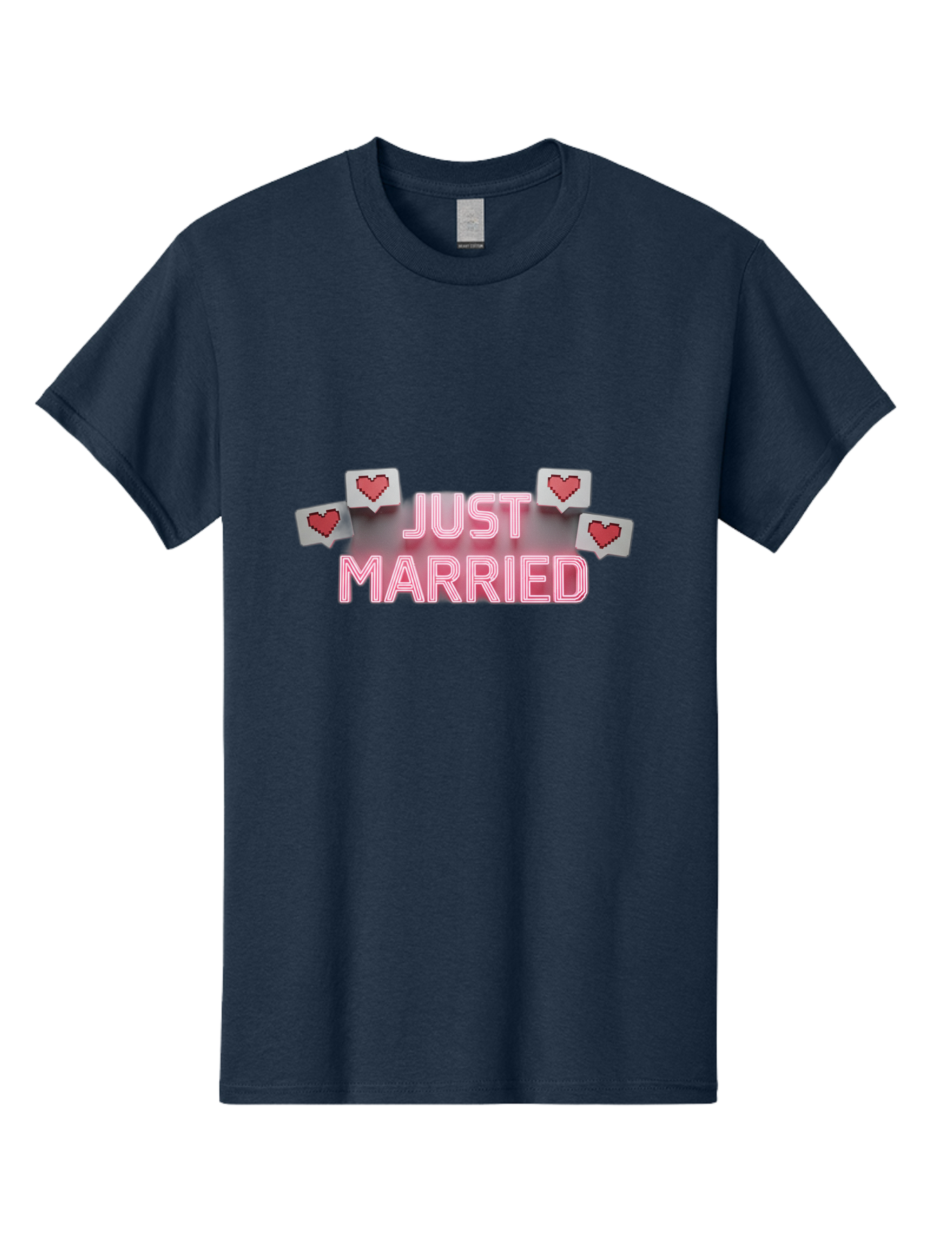 Just-Married-7 Men'S Graphic Tee, 100% Cotton, Comfortable Casual Summer Wear, Machine Washable, Just Married, Love Is In The Air, Heart-Shaped Notifications, Red Hearts, Wedding Celebration, Newlyweds, Marriage Bliss, Love Icons Baa891 7