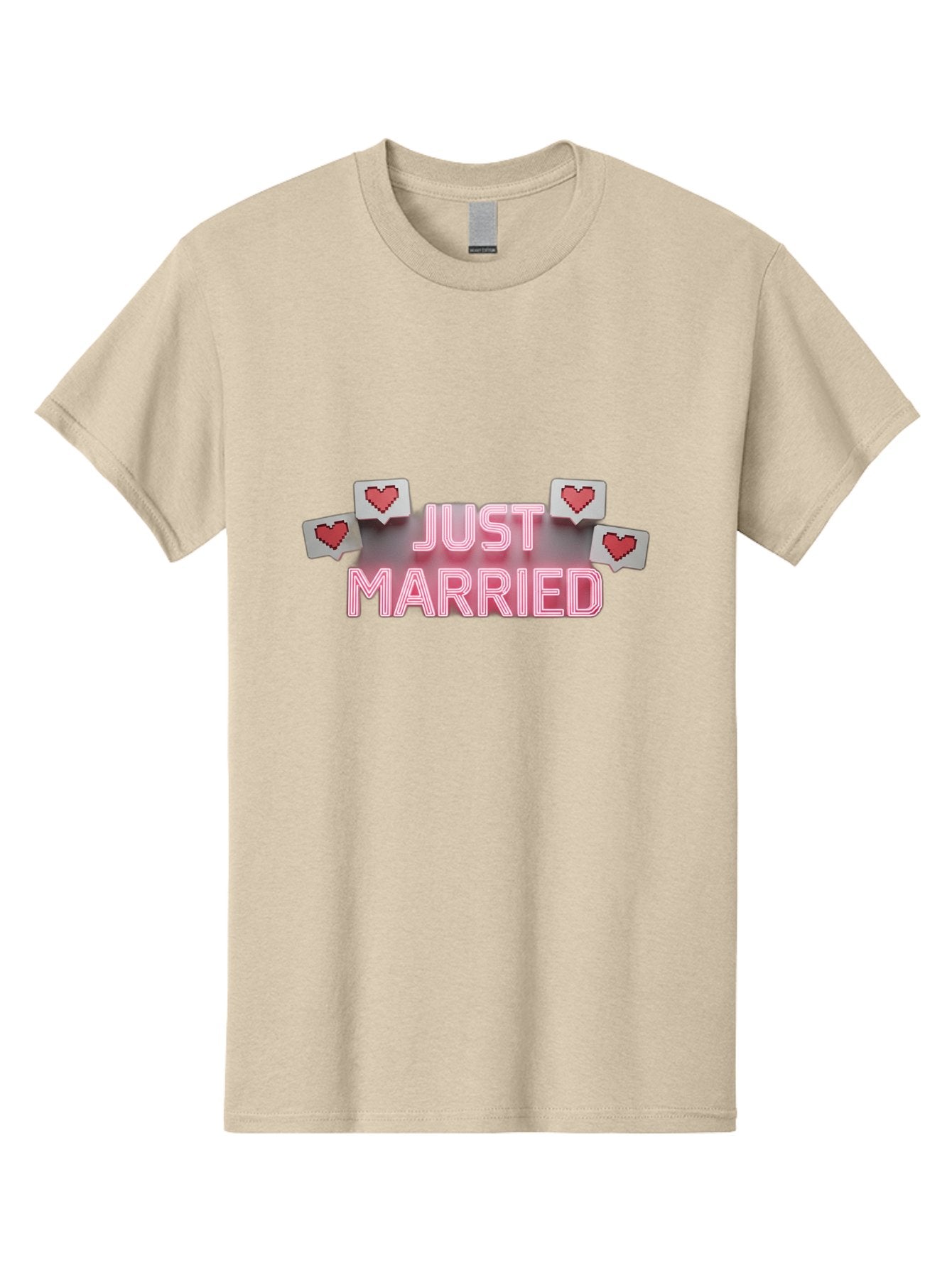 Just-Married-7 Men'S Graphic Tee, 100% Cotton, Comfortable Casual Summer Wear, Machine Washable, Just Married, Love Is In The Air, Heart-Shaped Notifications, Red Hearts, Wedding Celebration, Newlyweds, Marriage Bliss, Love Icons Baa891 9