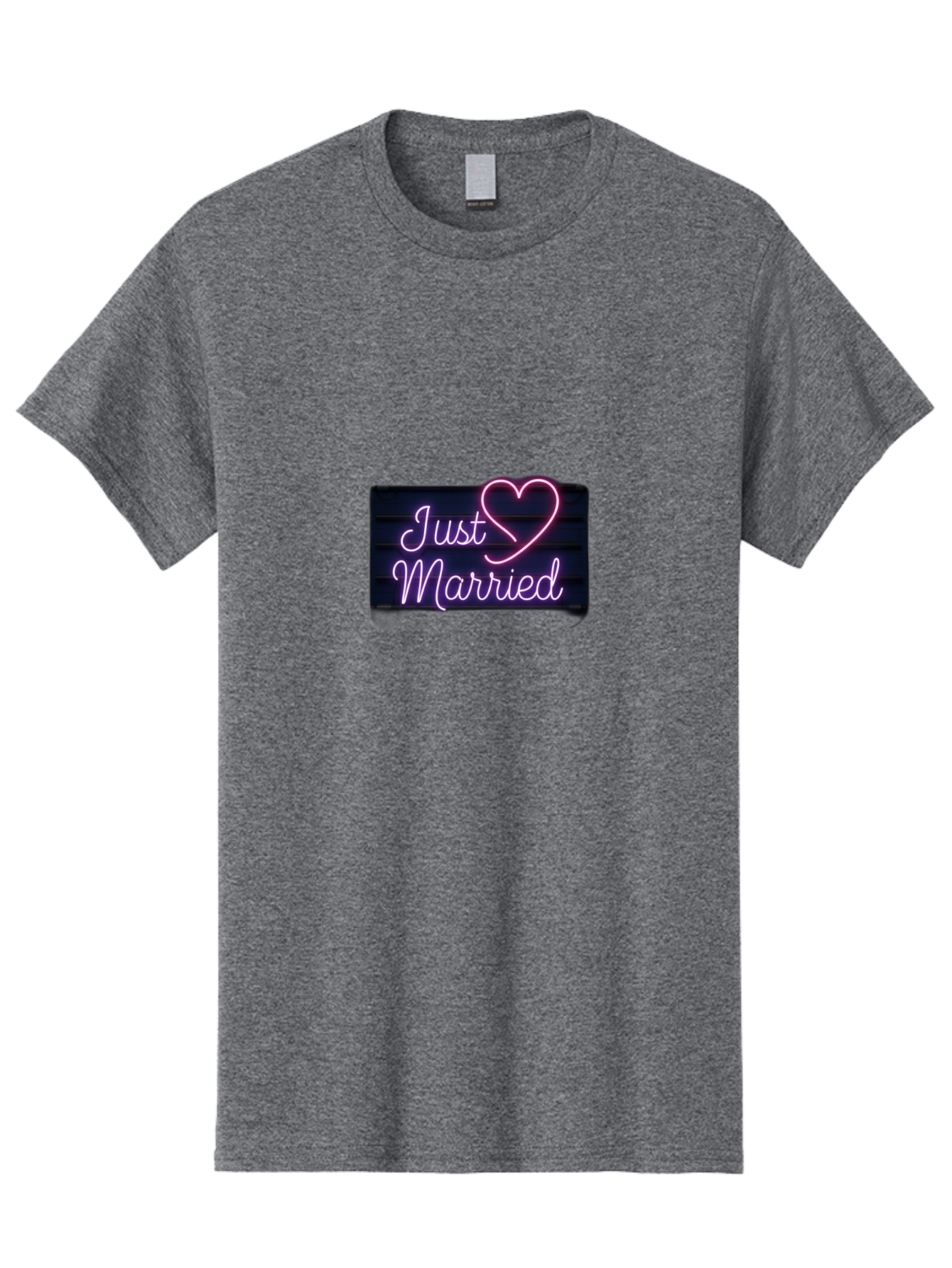 Just-Married-8 Men'S Graphic Tee, 100% Cotton, Comfortable Casual Summer Wear, Machine Washable, Neon Sign, Just Married, Wedding Decor, Love Heart, Pink Neon, Marriage Celebration, Wedding Signage, Romantic Decor, Party Decoration, Baa892 15