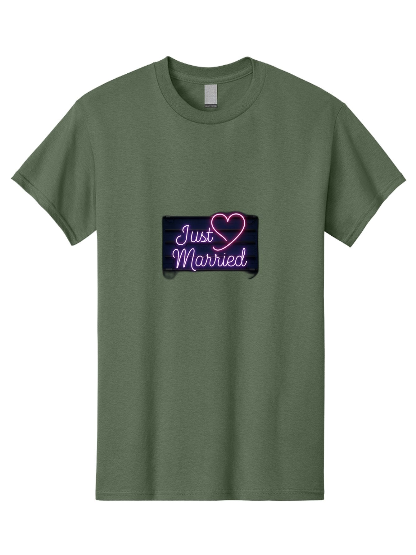 Just-Married-8 Men'S Graphic Tee, 100% Cotton, Comfortable Casual Summer Wear, Machine Washable, Neon Sign, Just Married, Wedding Decor, Love Heart, Pink Neon, Marriage Celebration, Wedding Signage, Romantic Decor, Party Decoration, Baa892 14