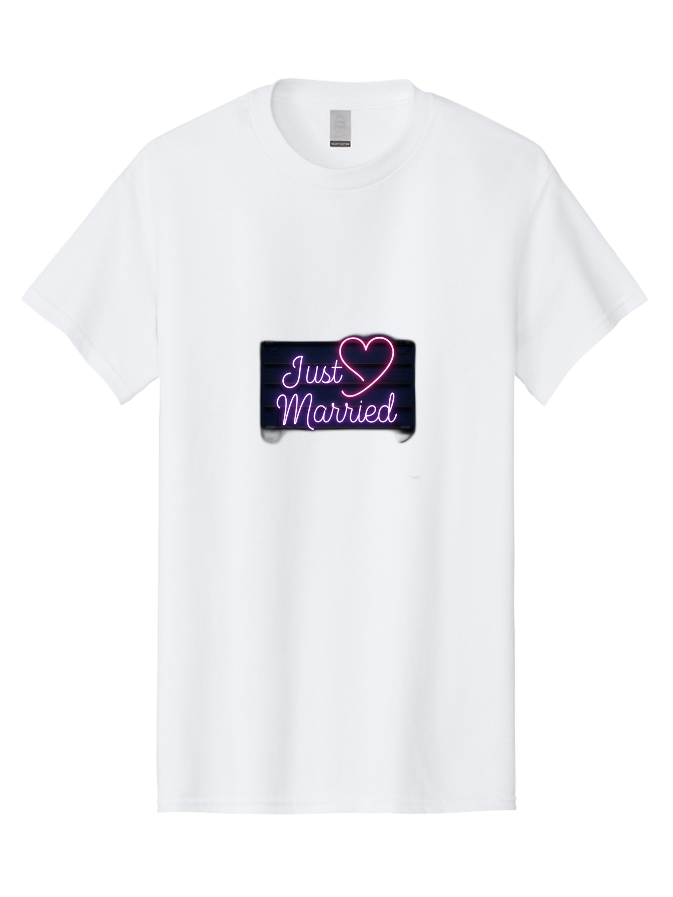 Just-Married-8 Men'S Graphic Tee, 100% Cotton, Comfortable Casual Summer Wear, Machine Washable, Neon Sign, Just Married, Wedding Decor, Love Heart, Pink Neon, Marriage Celebration, Wedding Signage, Romantic Decor, Party Decoration, Baa892 21