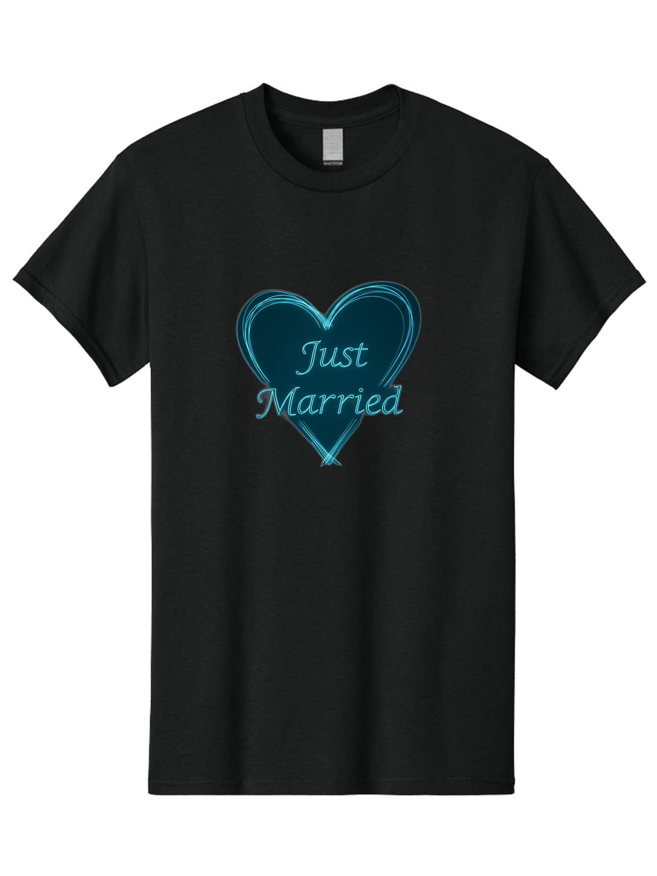 Just-Married-9 Men'S Graphic Tee, 100% Cotton, Comfortable Casual Summer Wear, Machine Washable, Wedding Heart, Love Symbol, Just Married Sign, Blue Heart Graphic, Cursive Text, Newlyweds, Marriage Celebration, Heart Shape Baa893 21