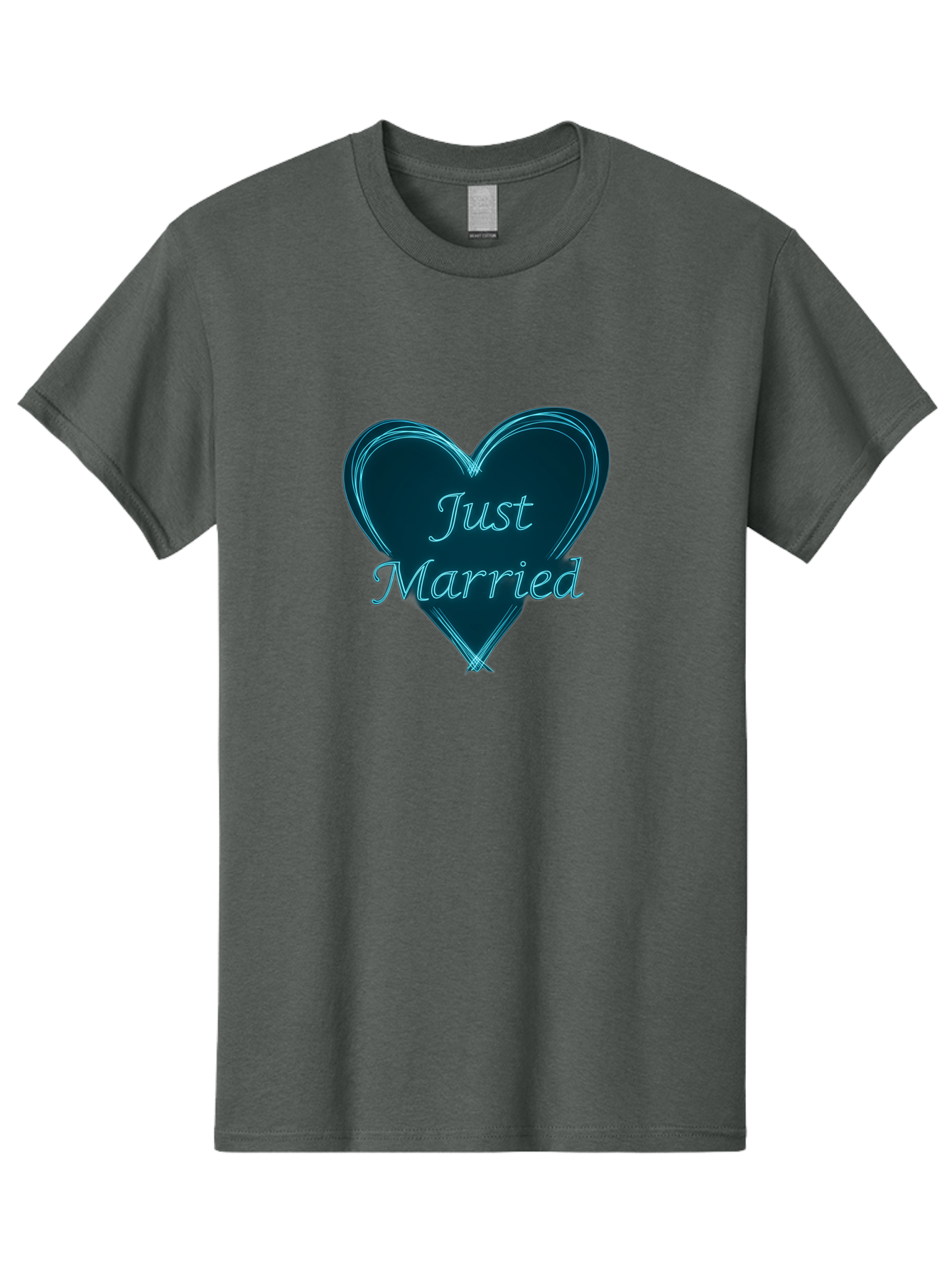 Just-Married-9 Men'S Graphic Tee, 100% Cotton, Comfortable Casual Summer Wear, Machine Washable, Wedding Heart, Love Symbol, Just Married Sign, Blue Heart Graphic, Cursive Text, Newlyweds, Marriage Celebration, Heart Shape Baa893 29