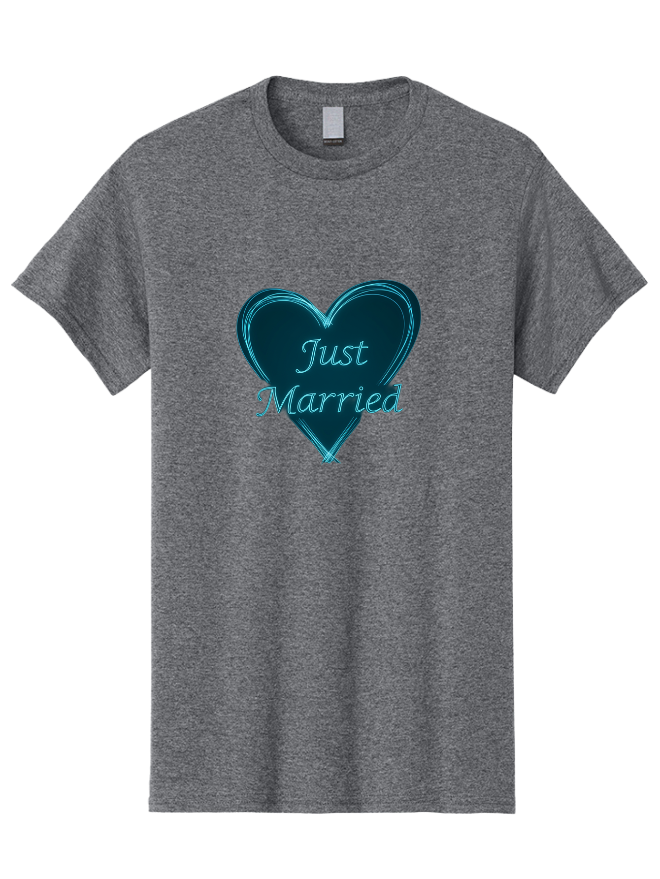 Just-Married-9 Men'S Graphic Tee, 100% Cotton, Comfortable Casual Summer Wear, Machine Washable, Wedding Heart, Love Symbol, Just Married Sign, Blue Heart Graphic, Cursive Text, Newlyweds, Marriage Celebration, Heart Shape Baa893 19
