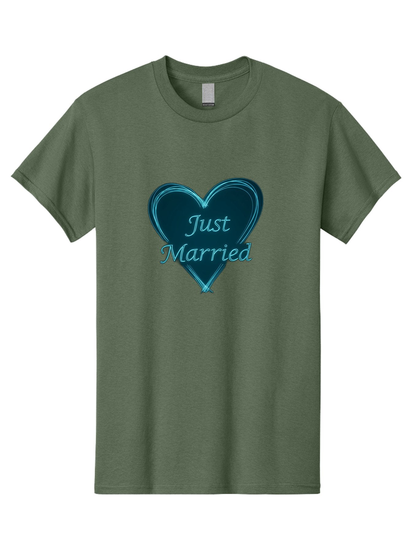 Just-Married-9 Men'S Graphic Tee, 100% Cotton, Comfortable Casual Summer Wear, Machine Washable, Wedding Heart, Love Symbol, Just Married Sign, Blue Heart Graphic, Cursive Text, Newlyweds, Marriage Celebration, Heart Shape Baa893 14