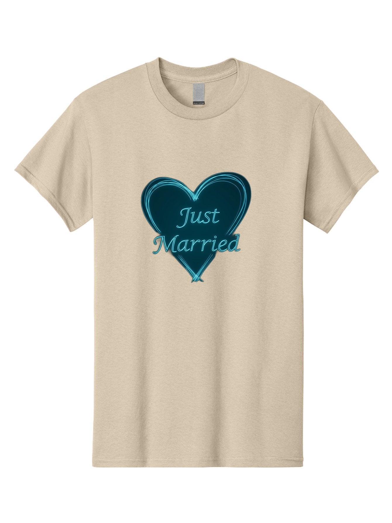 Just-Married-9 Men'S Graphic Tee, 100% Cotton, Comfortable Casual Summer Wear, Machine Washable, Wedding Heart, Love Symbol, Just Married Sign, Blue Heart Graphic, Cursive Text, Newlyweds, Marriage Celebration, Heart Shape Baa893 15