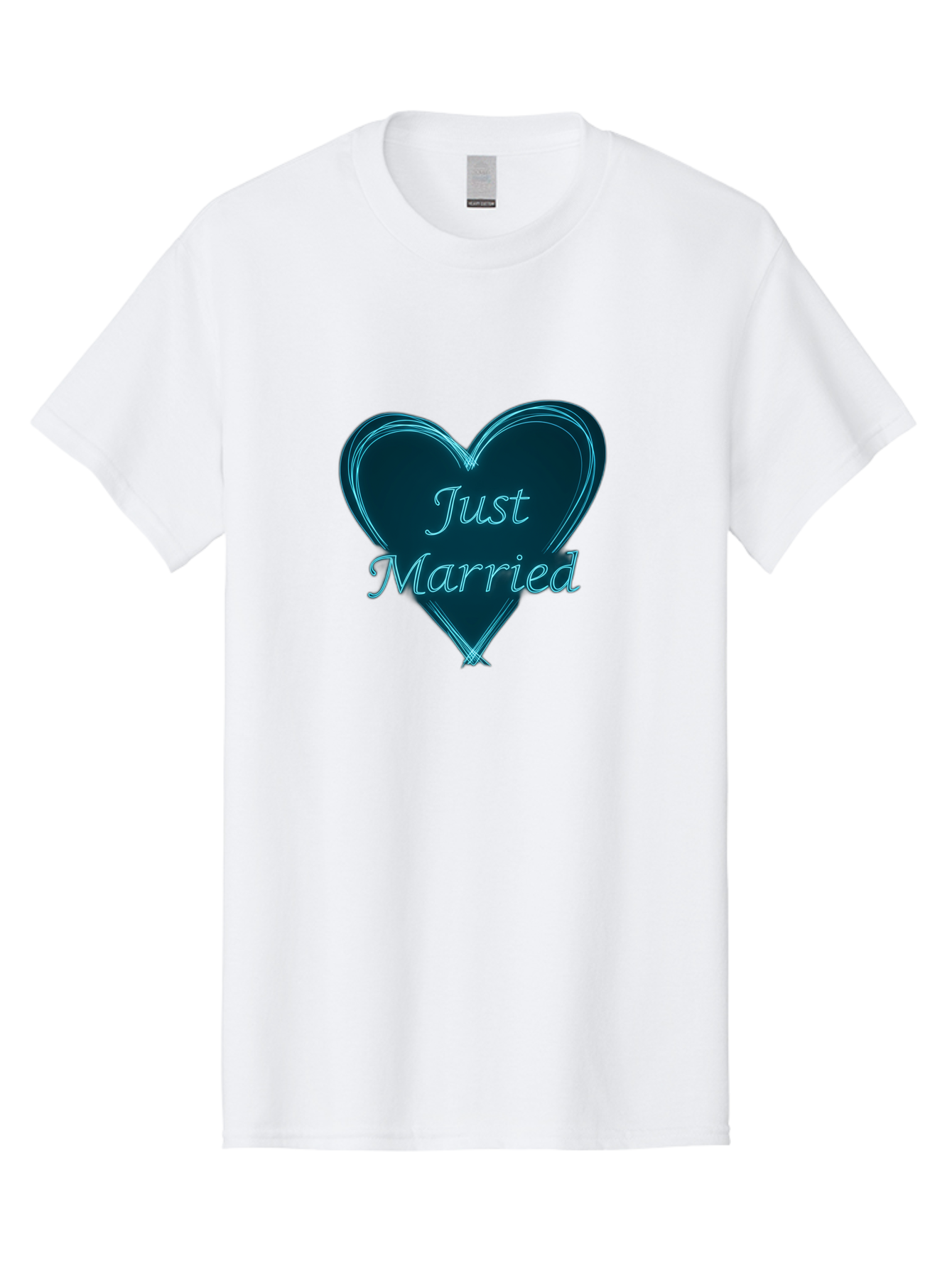 Just-Married-9 Men'S Graphic Tee, 100% Cotton, Comfortable Casual Summer Wear, Machine Washable, Wedding Heart, Love Symbol, Just Married Sign, Blue Heart Graphic, Cursive Text, Newlyweds, Marriage Celebration, Heart Shape Baa893 17