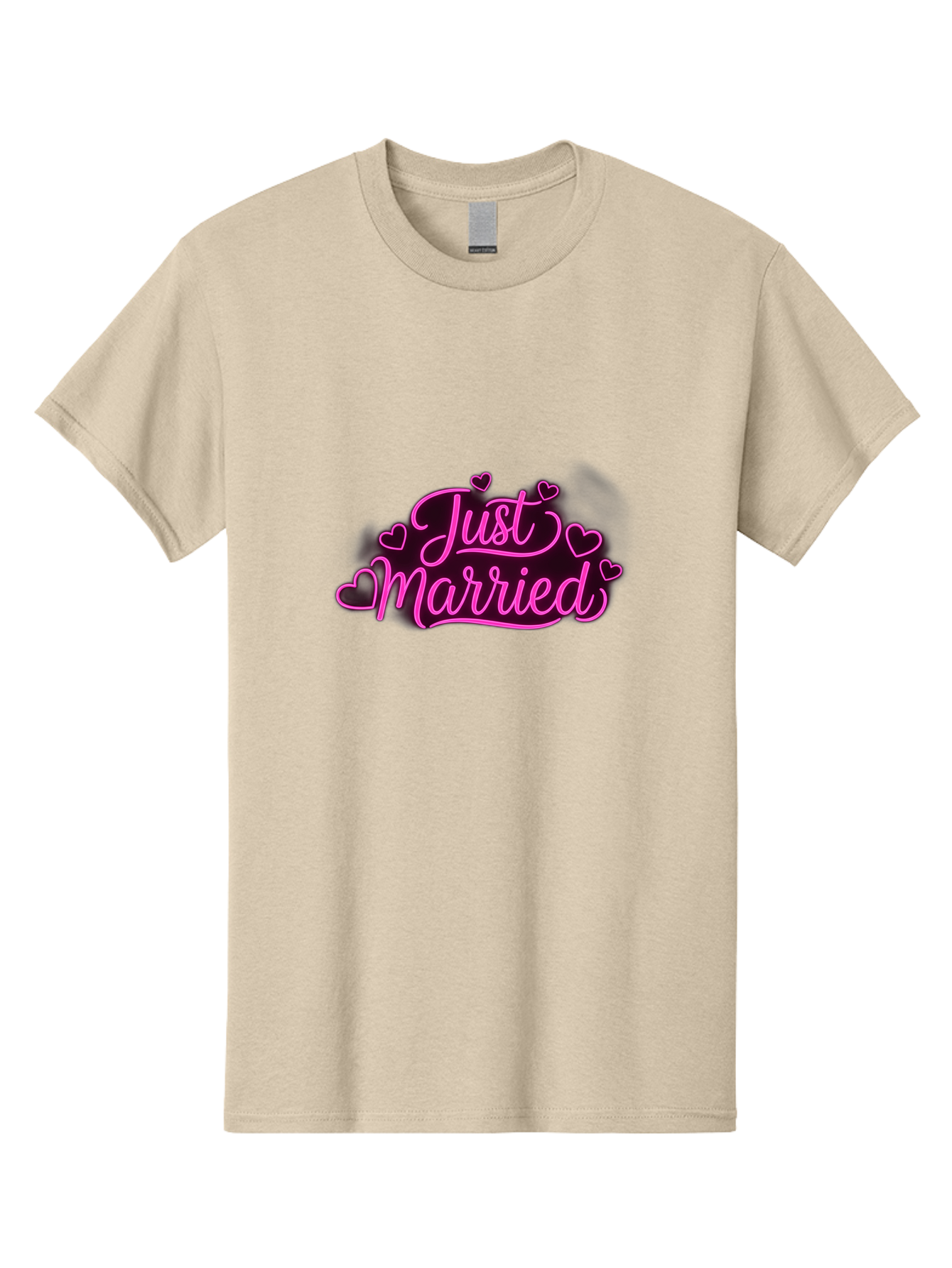 Just-Married Men'S Graphic Tee, 100% Cotton, Comfortable Casual Summer Wear, Machine Washable, Neon Pink Just Married Sign, Cursive Script, Love Hearts, Wedding Decor, Romantic Ambiance, Newlyweds, Love Symbols Baa895 29