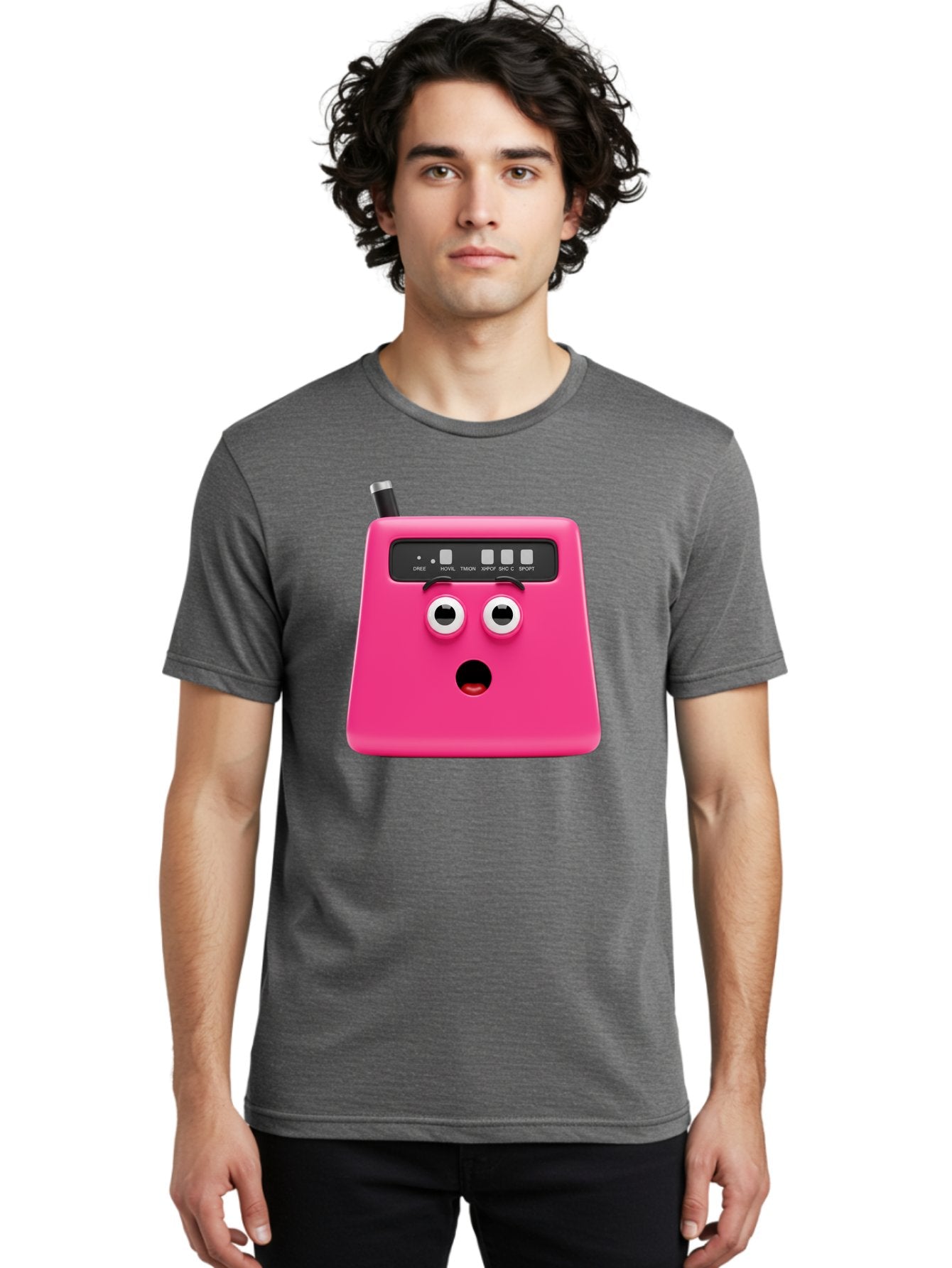 Kandou-Robot Men'S Graphic Tee, 100% Cotton, Comfortable Casual Summer Wear, Machine Washable, Pink Robot, Cute Face, Control Panel, Futuristic, Robotic Eyes, Tech Gadget, Innovative Design, Robotics, Electronic Device, Modern Technology Baa896 18